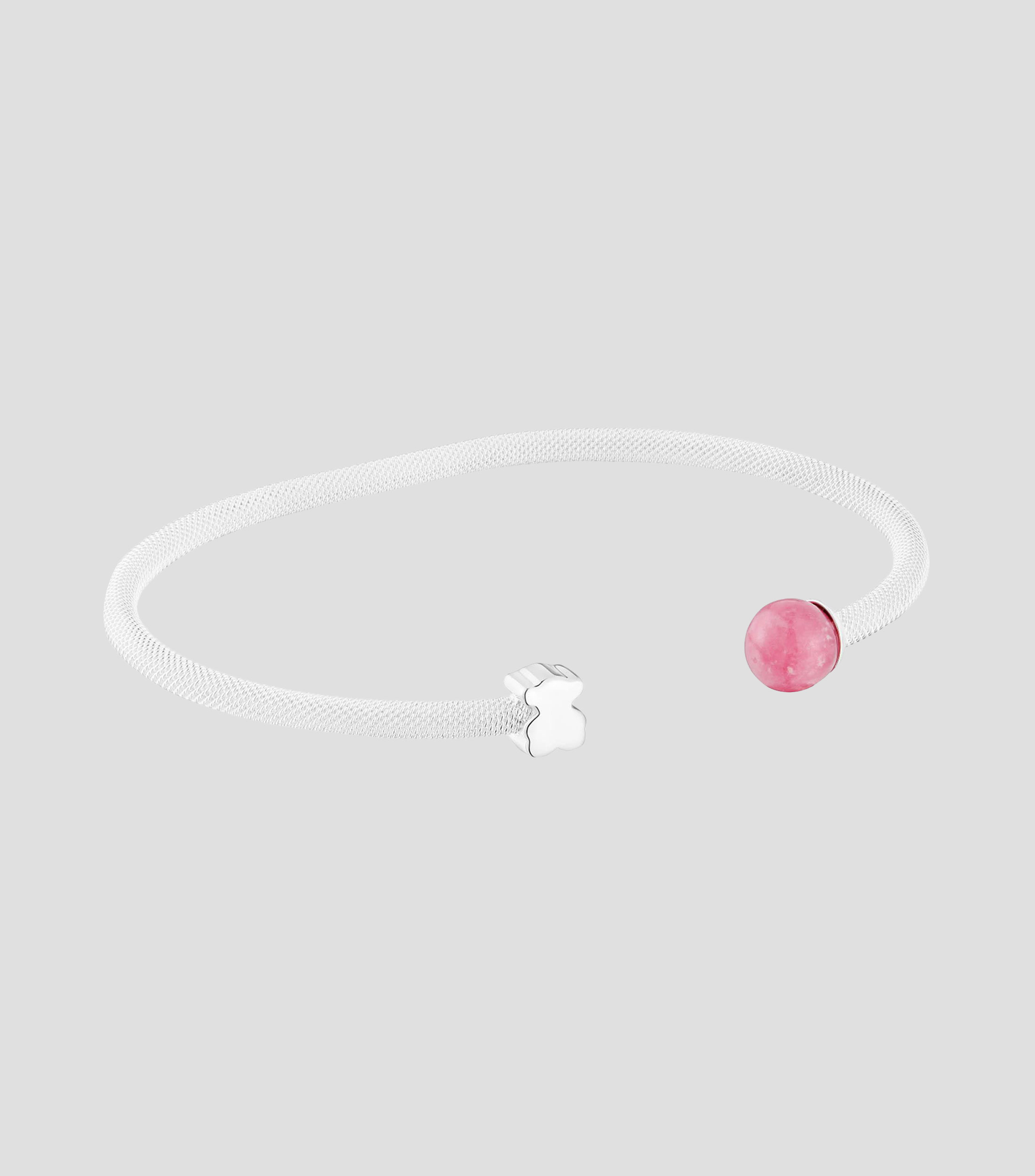 Pulsera abierta con rodonita Icon Mesh Mujer