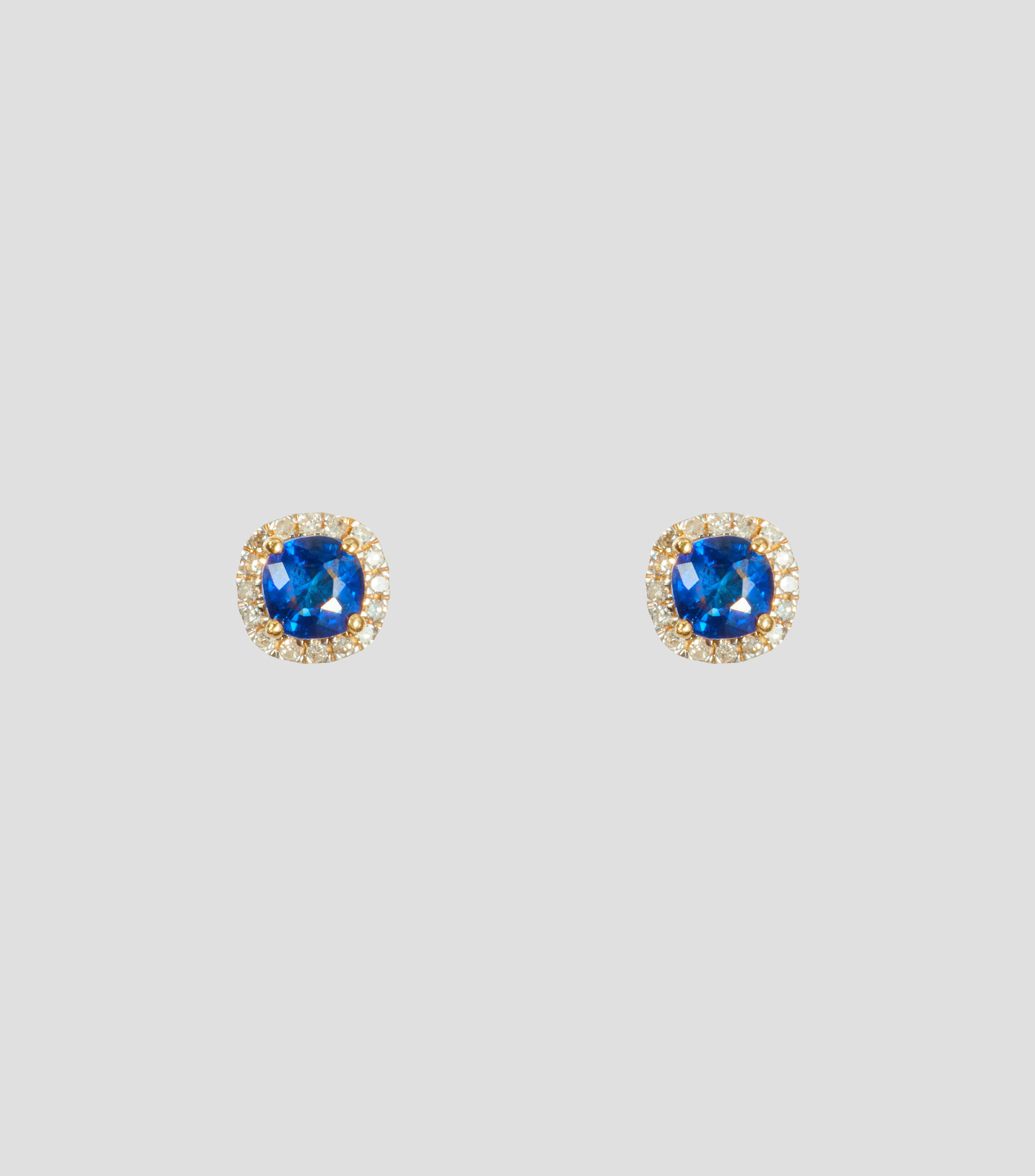 Aretes en Oro amarillo de 14 Kilates con zafiro Mujer