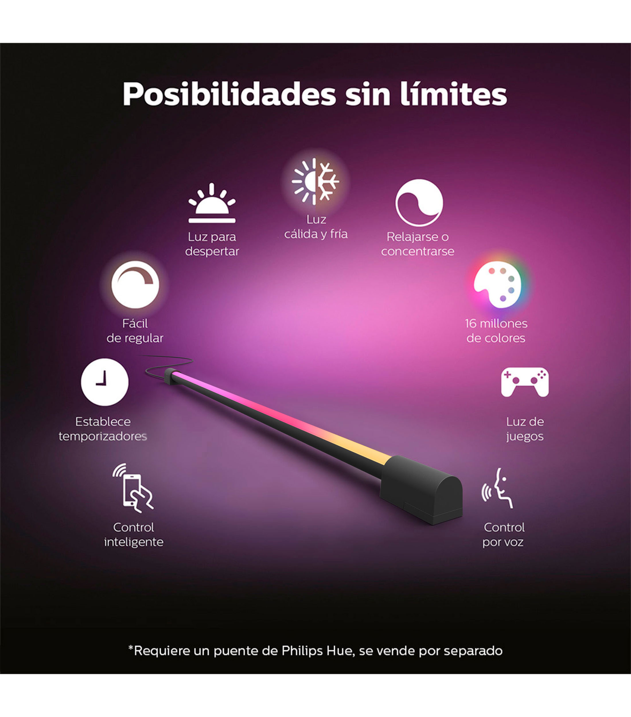Tubo de luz Play gradient Hue, 75 cm