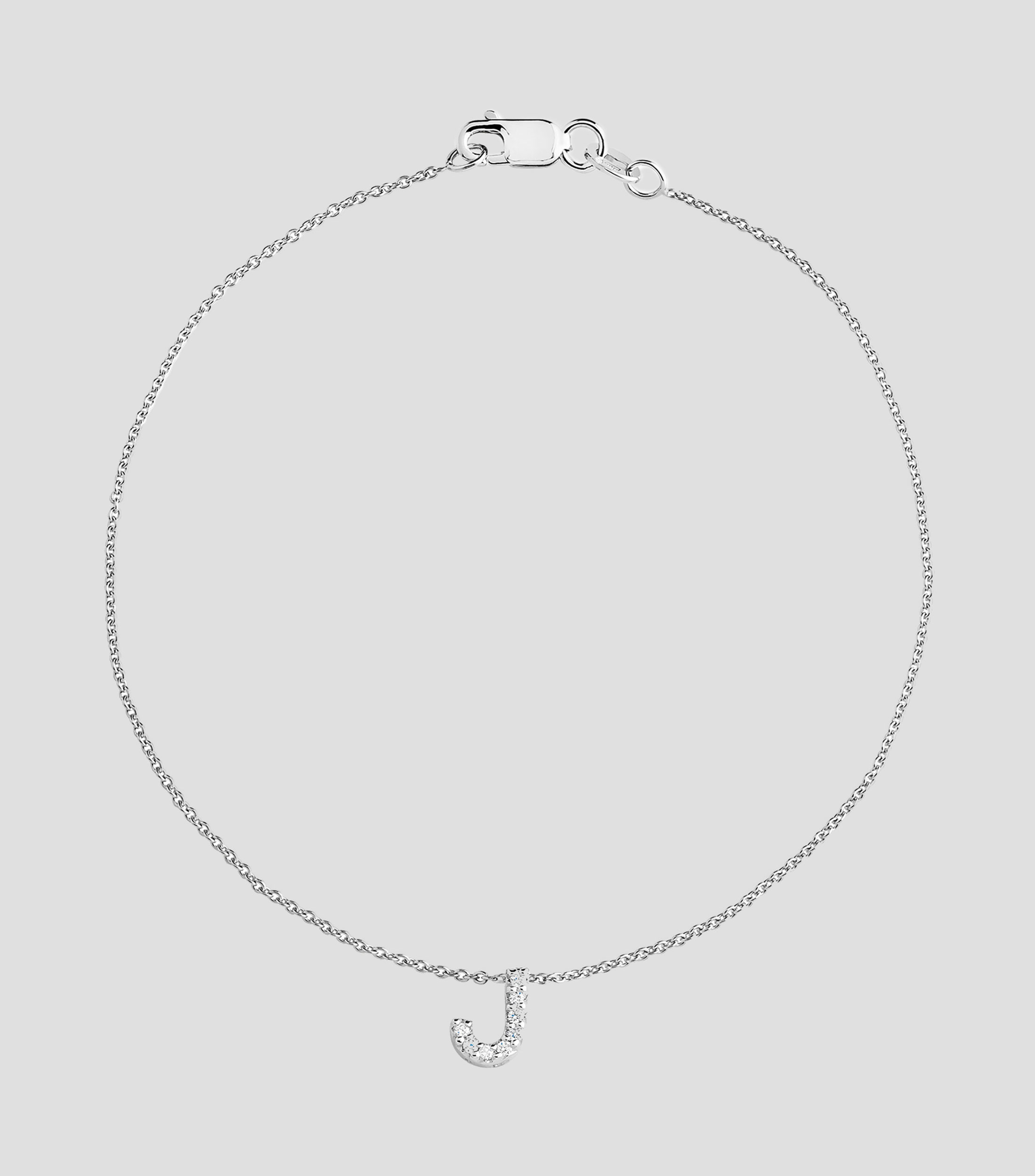 Pulsera en Oro 18 Kilates con Letra J Diamantes Mujer