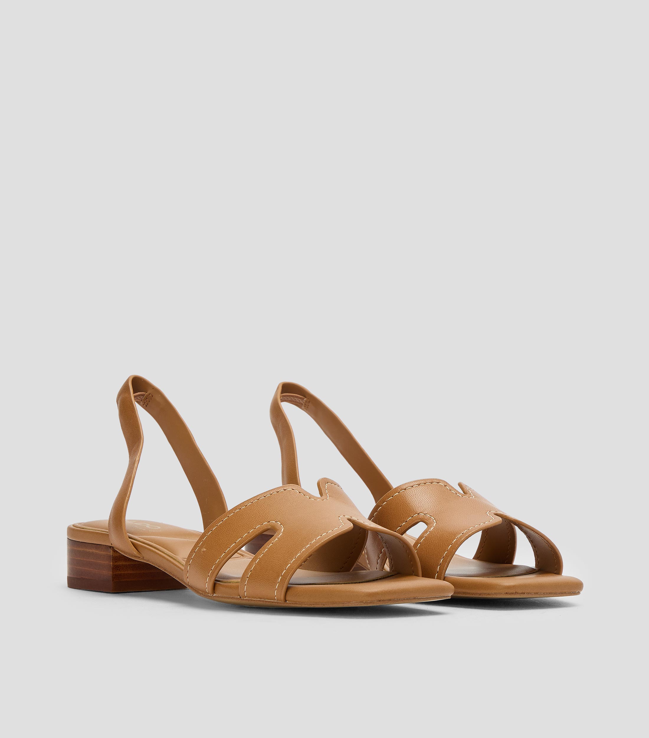 Sandalias casuales tacón bajo ancho en piel Javamannon Mujer
