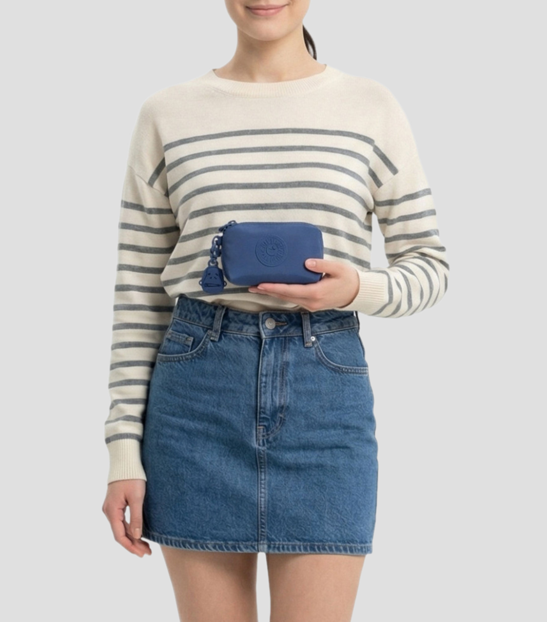 Bolsa pouch azul Eleni mini lisa Mujer