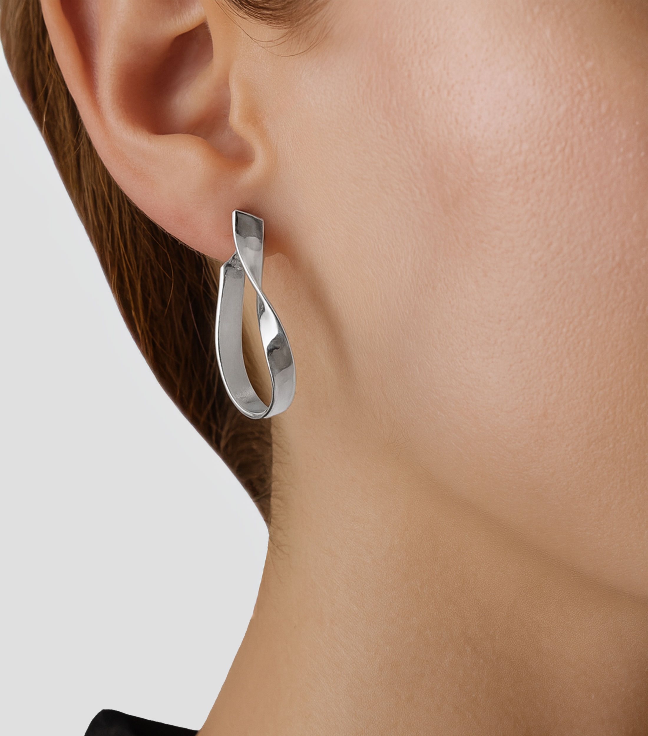 Arracadas en plata .925 Twist cortas Mujer