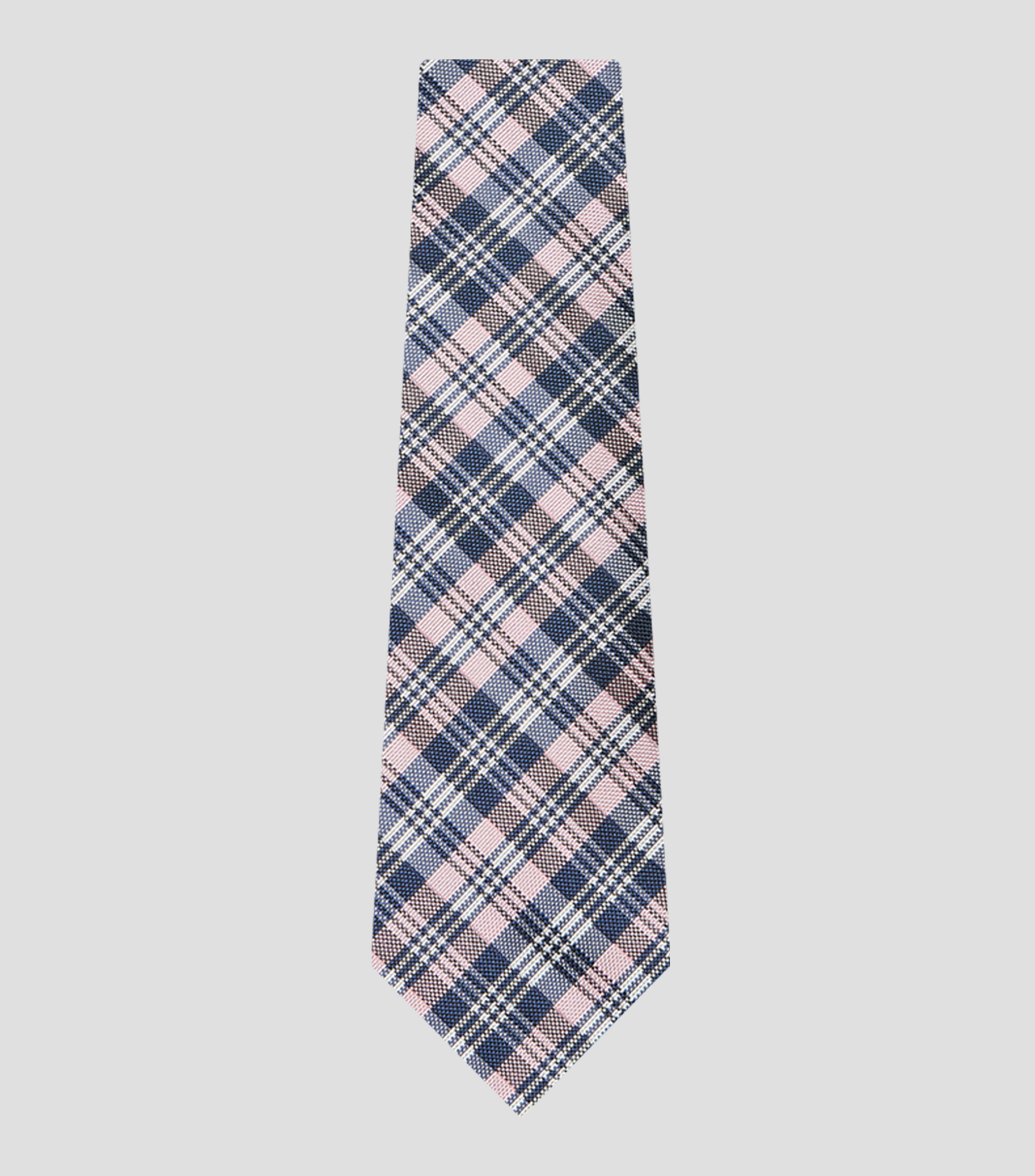 Corbata ancha de seda cuadros