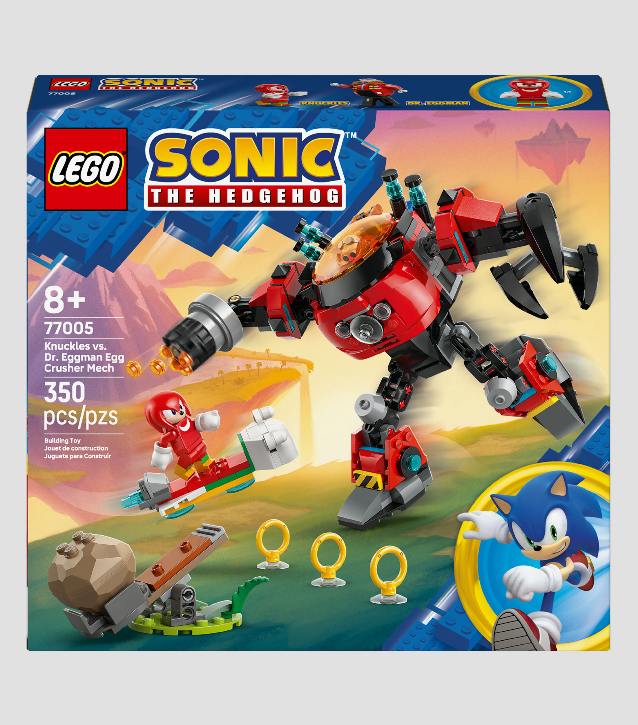 Lego Sonic the Hedgehog Knuckles vs. Mech Egg Crusher del Dr. Eggman 77005