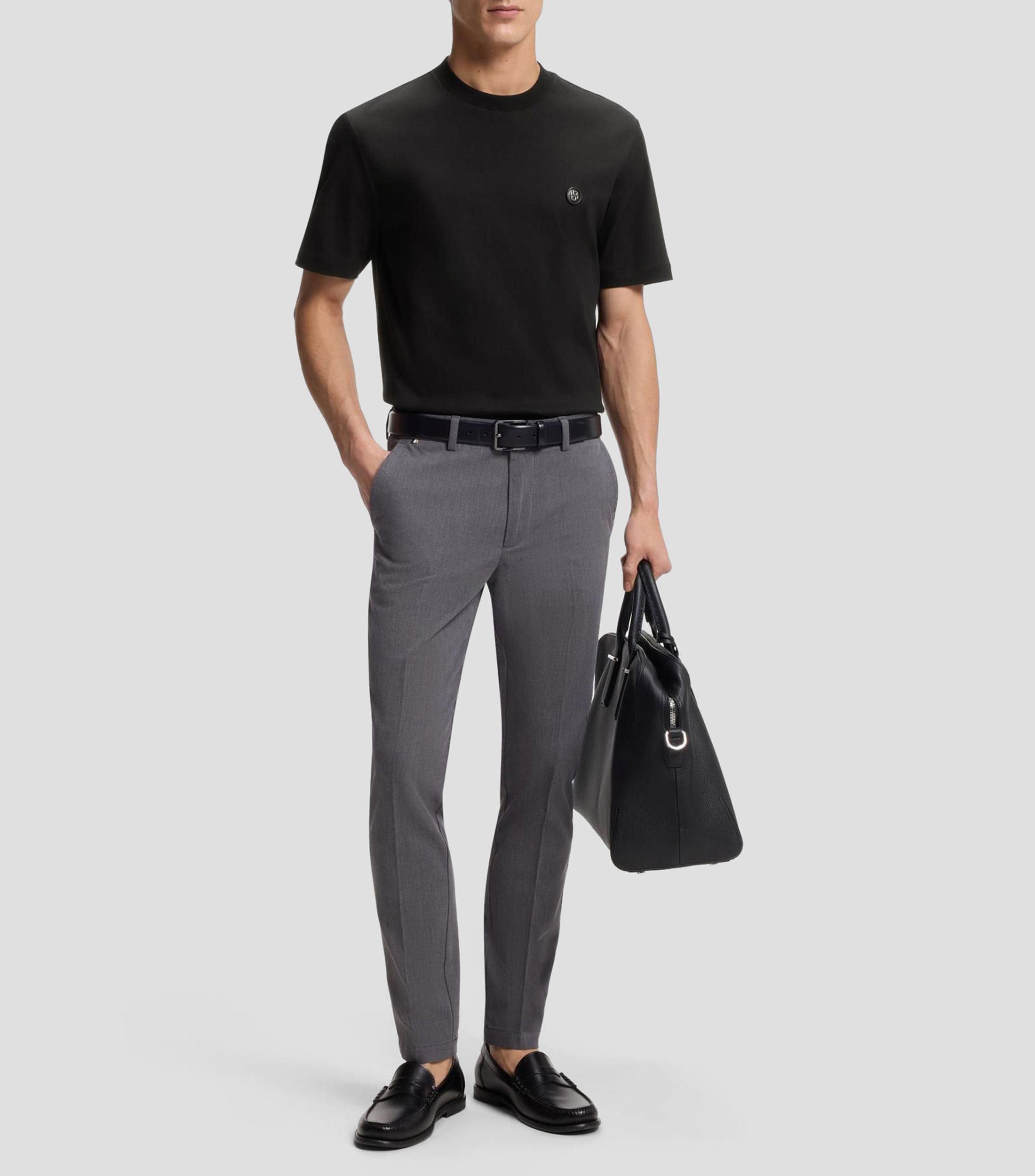 Polo de algodón mercerizado con monograma Double B Hombre