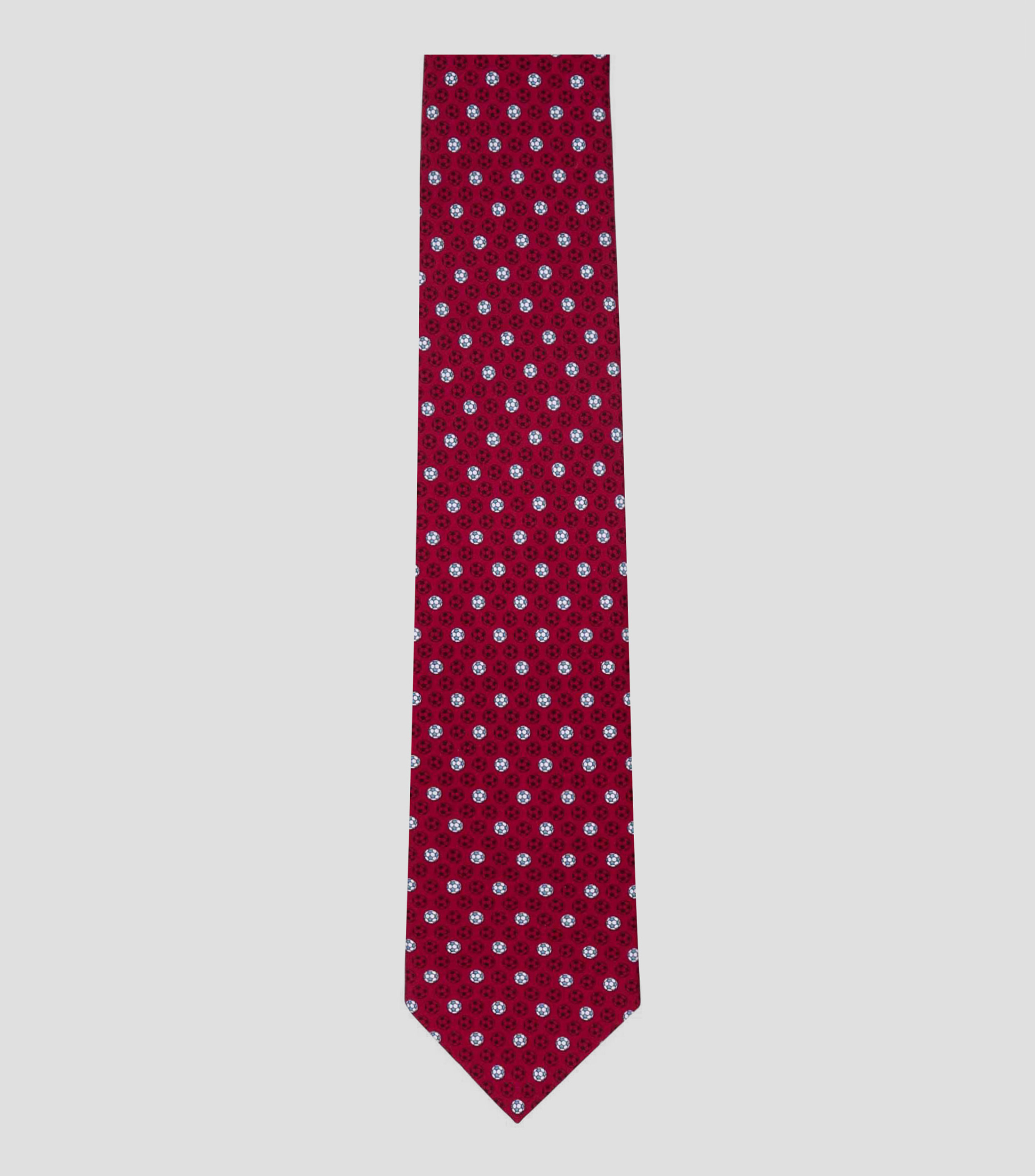 Corbata ancha en seda guinda estampada