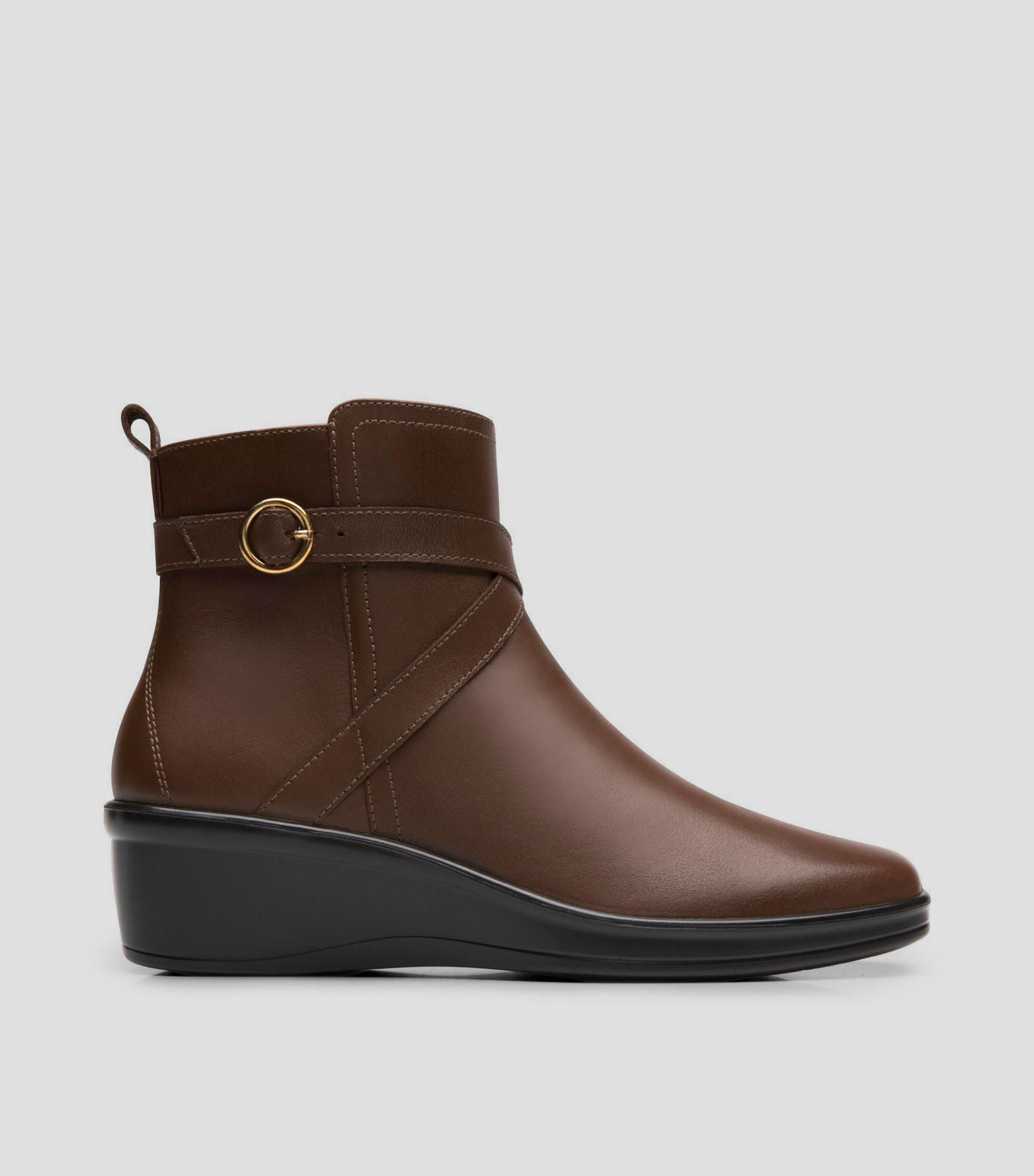 Botines con tacón bajo de cuña Mujer