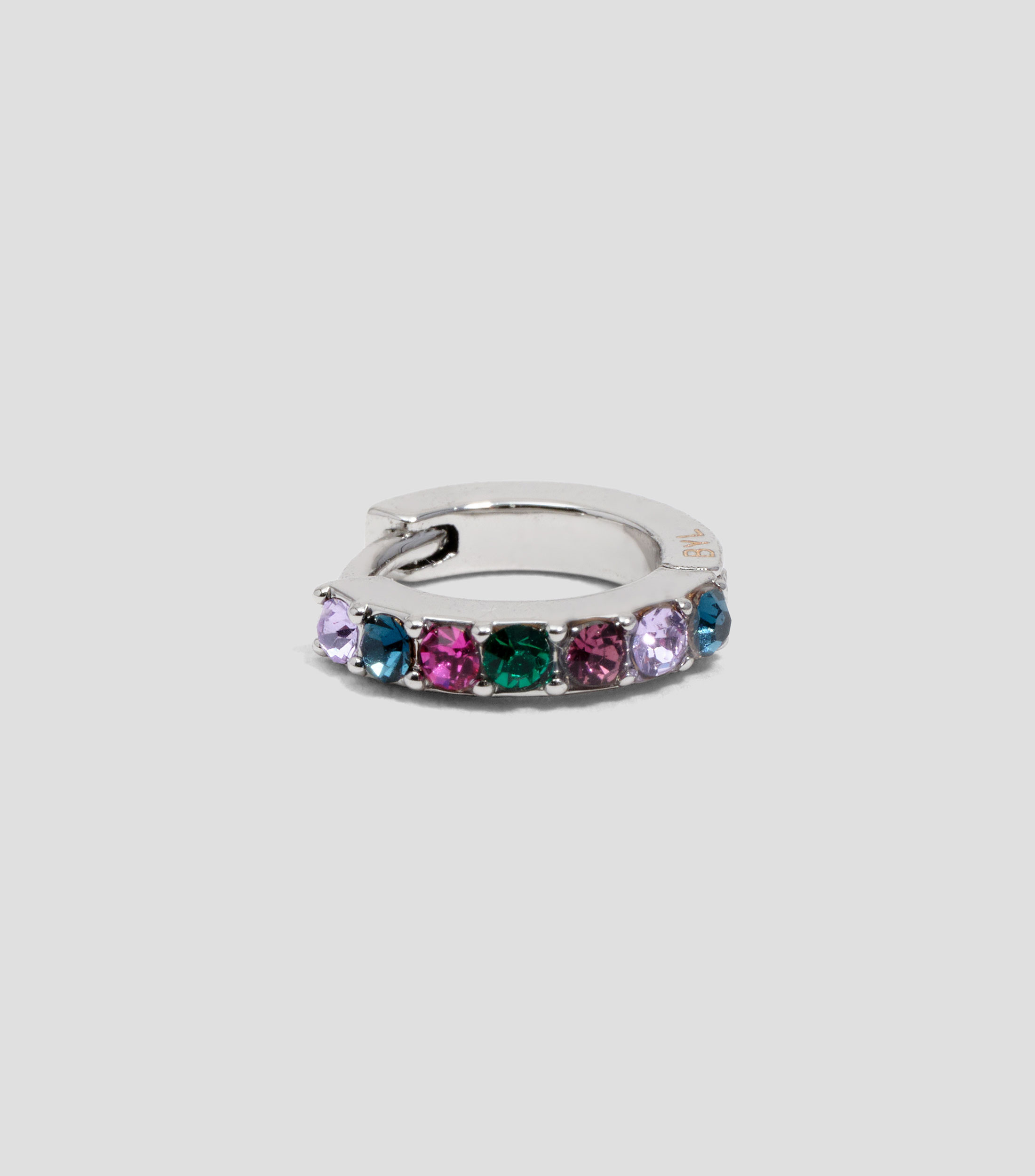 Aretes mini aro con cristales Mujer