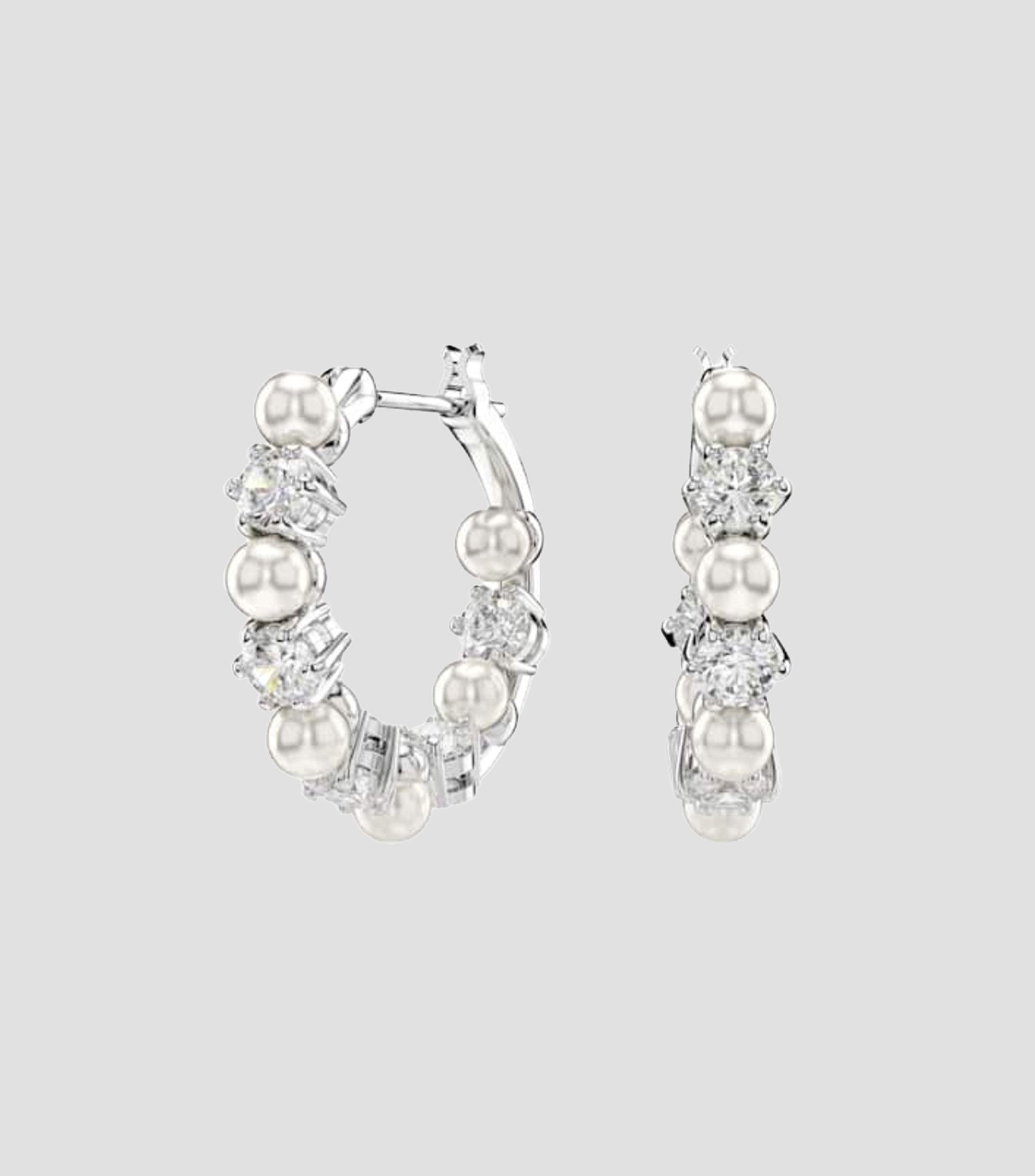 Aretes Matrix con Zirconia y Crystal Pearls Unisex