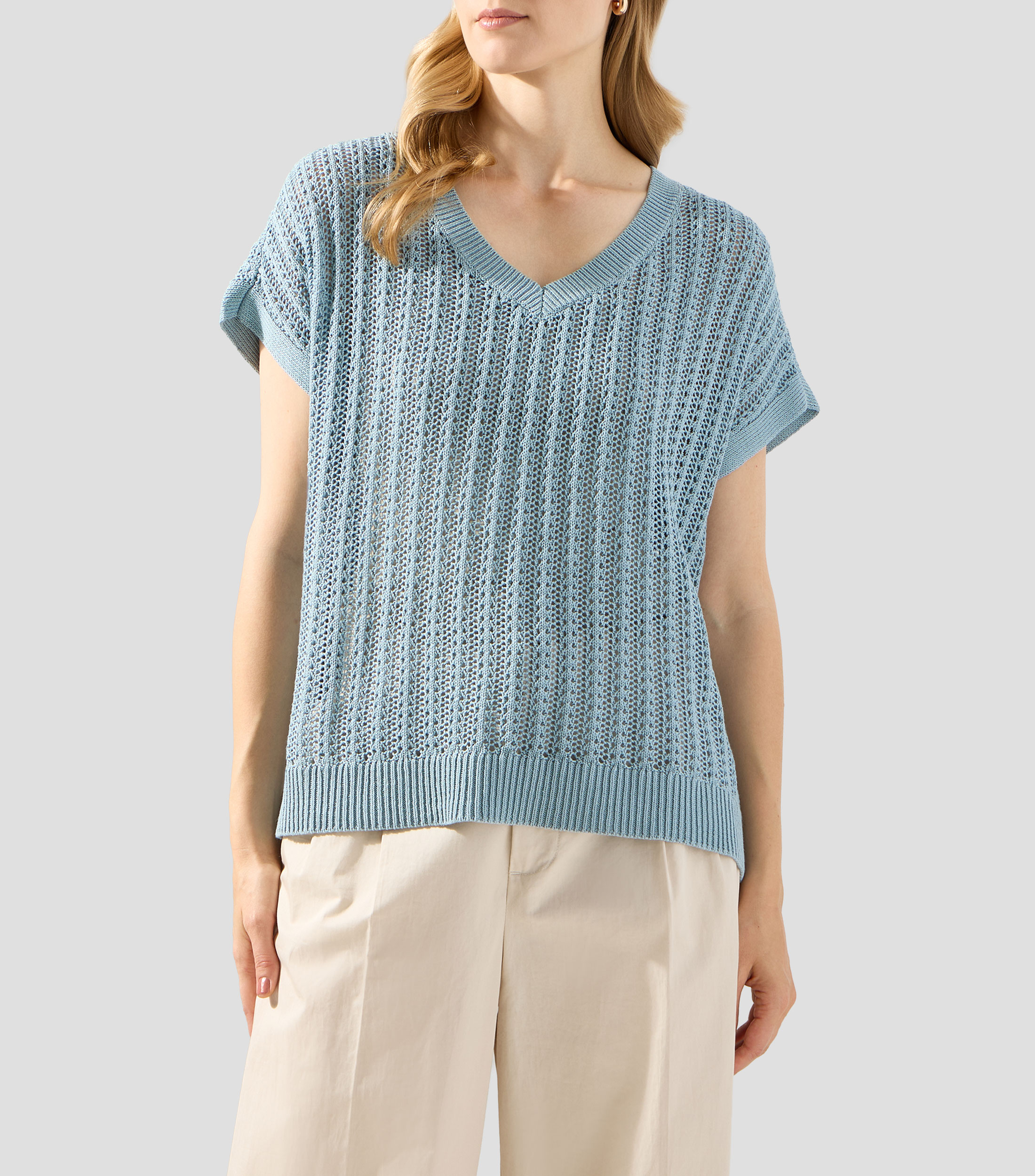 Suéter cuello V Mujer