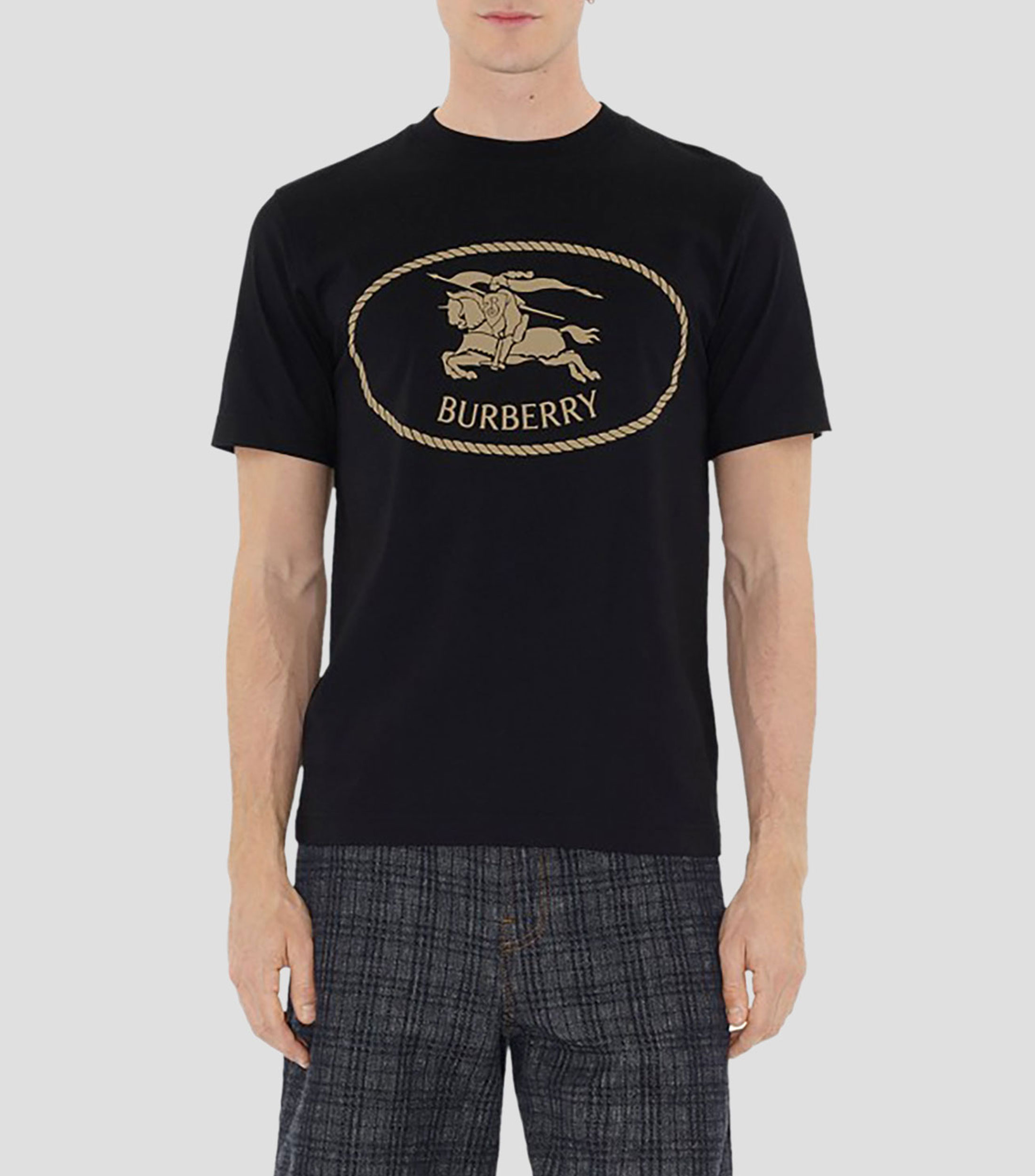 Playera cuello redondo de manga corta estampada Hombre