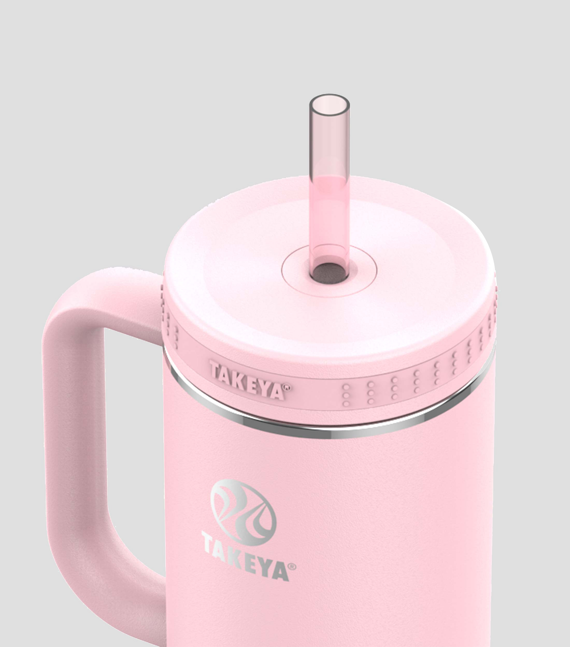 Termo con Popote 1.2 L con asa Rosa claro