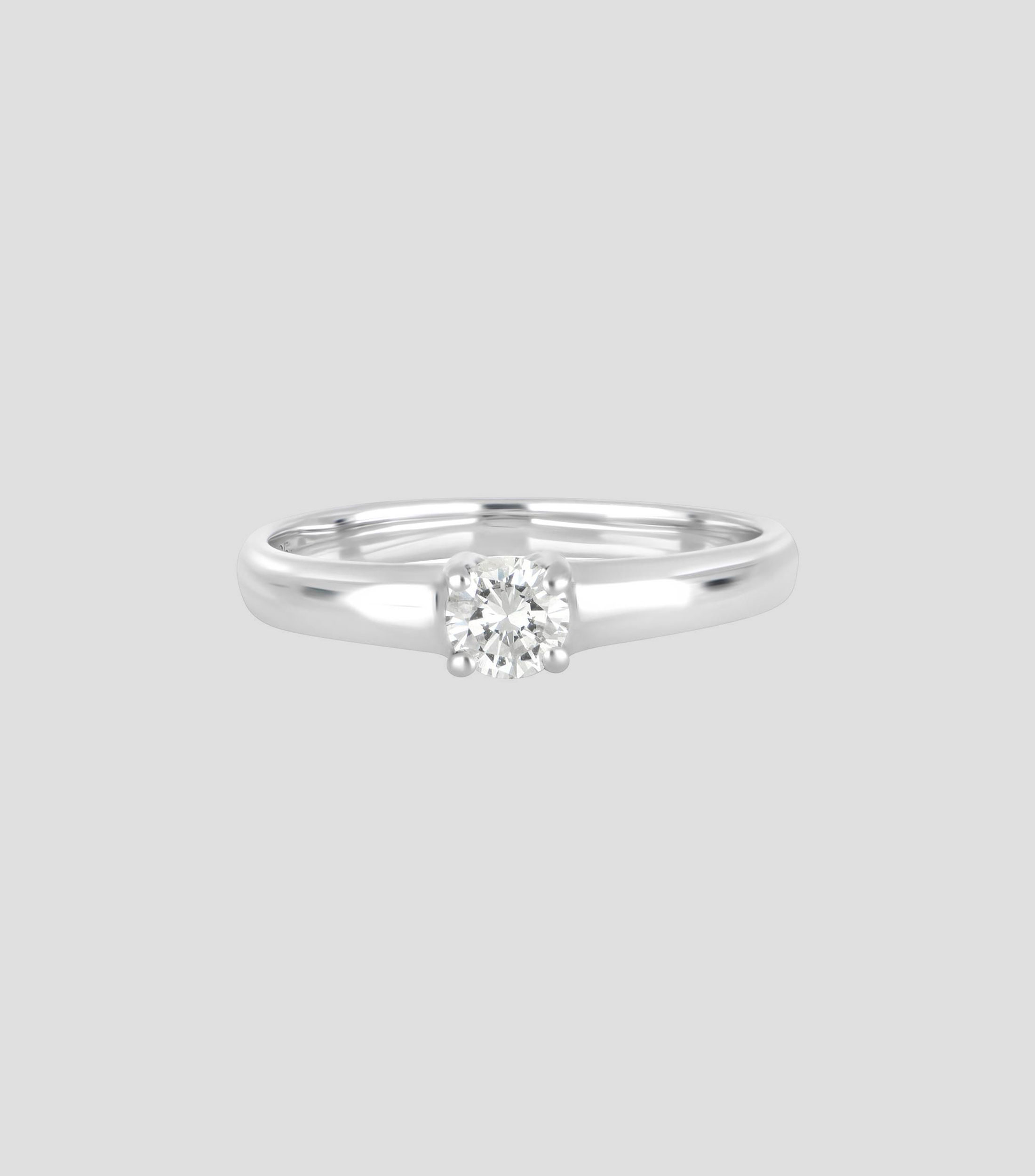 Anillo de compromiso en Oro blanco de 14 Kilates con diamante natural incrustado Mujer
