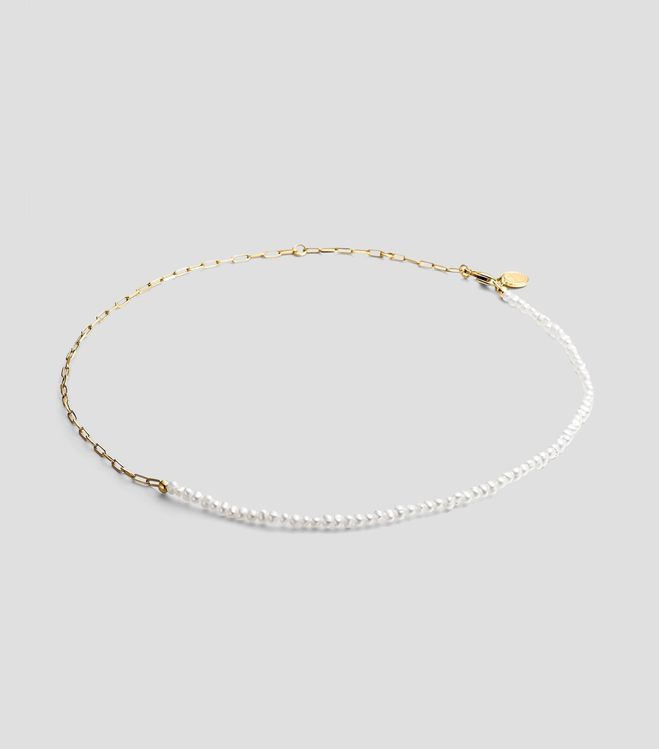 Collar en Plata Connector con perlas Mujer