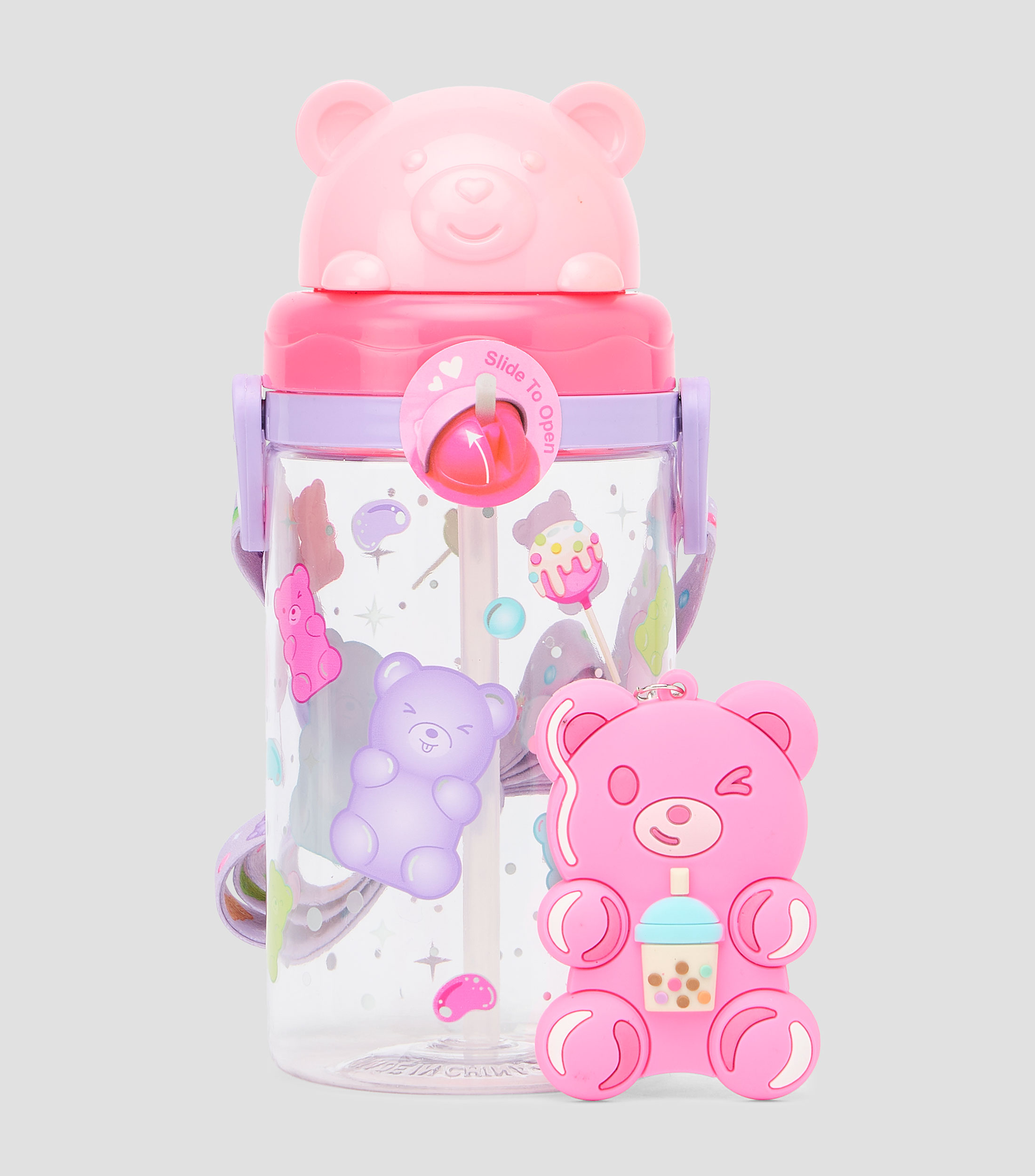 Botella con popote, 650 ml