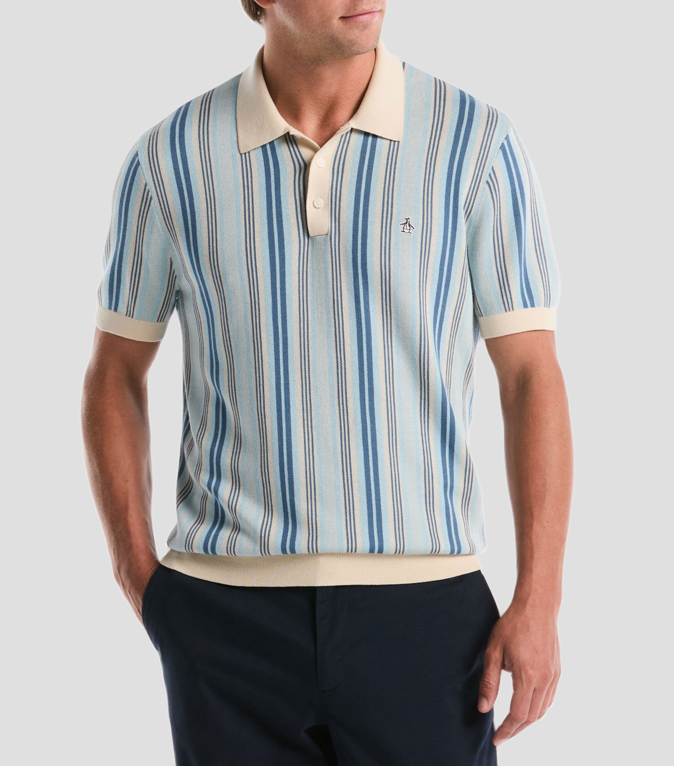 Playera tipo polo manga corta rayas Hombre