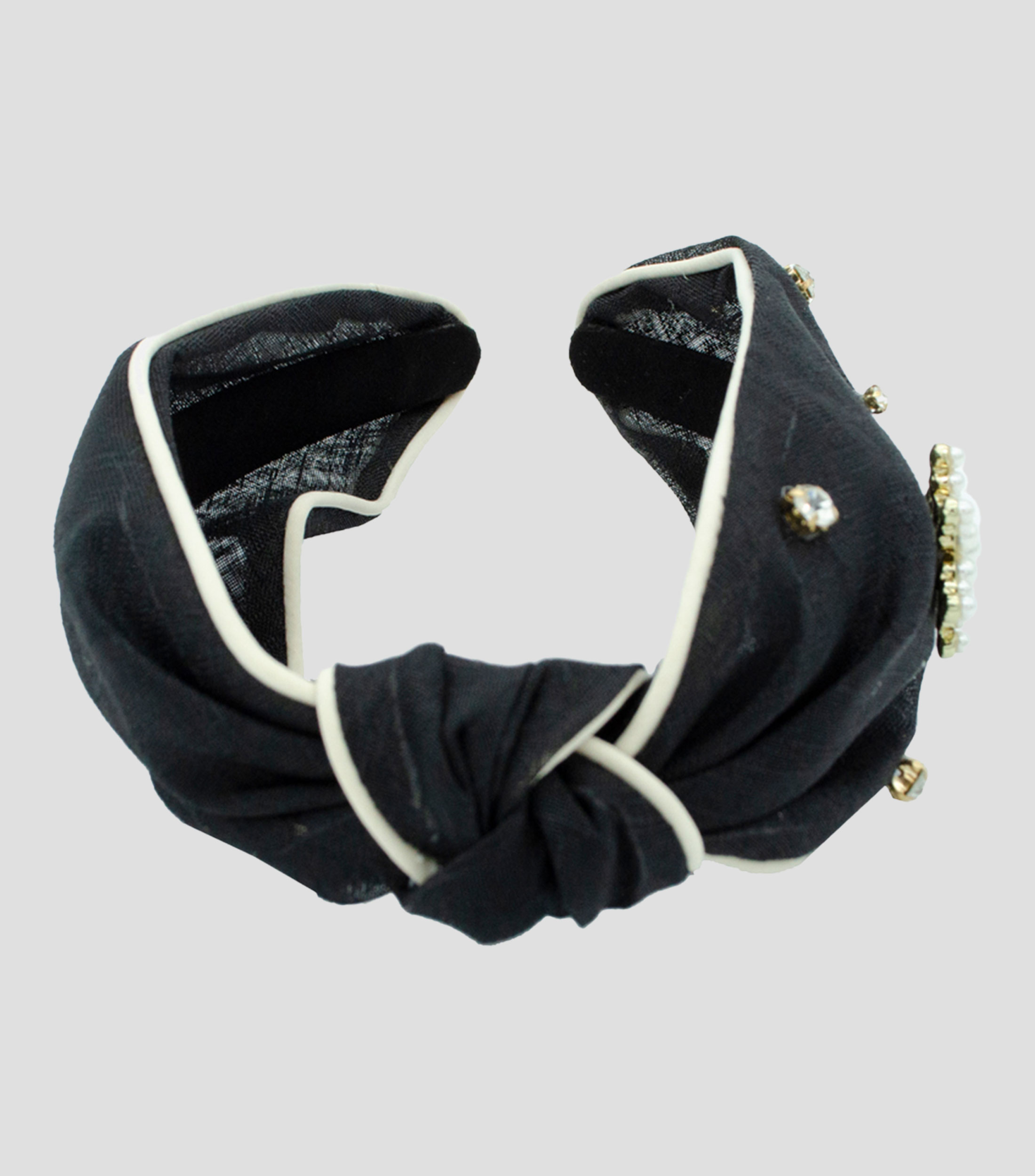 DIADEMA NEGRO CRUDO PEDRERIA