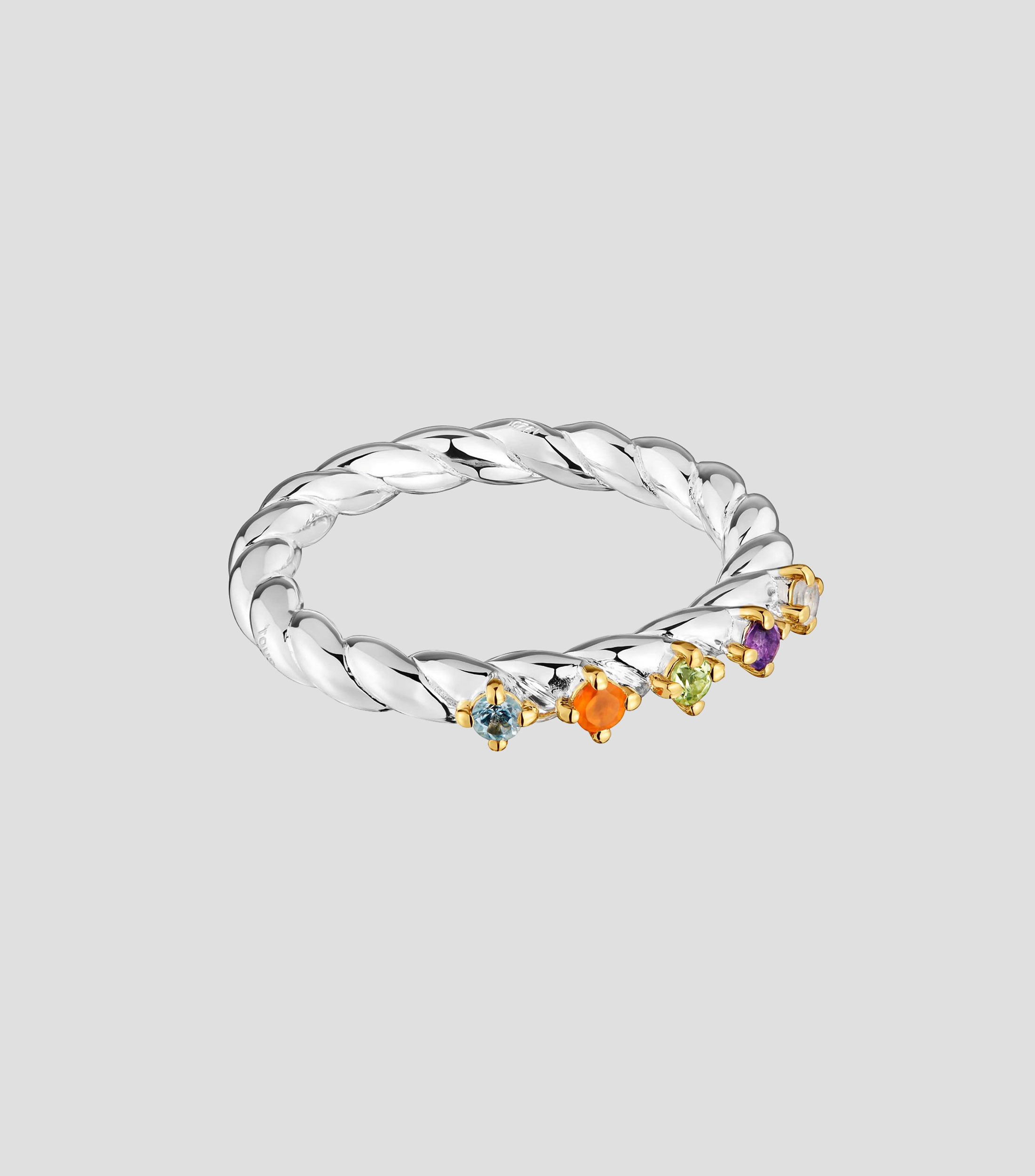 Anillo en plata con gemas Mujer