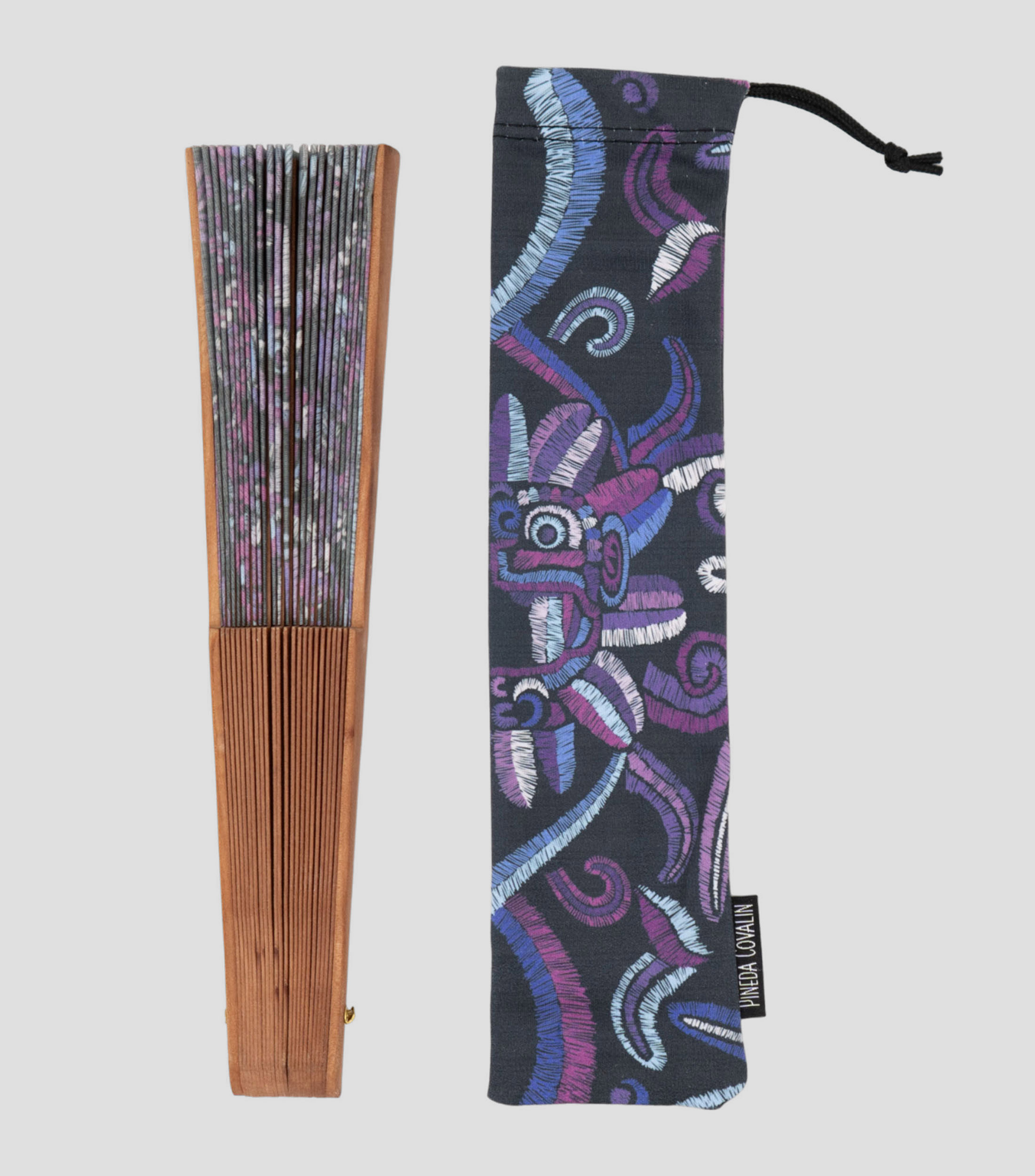 Abanico LIK Quetzalcóatl morado Mujer