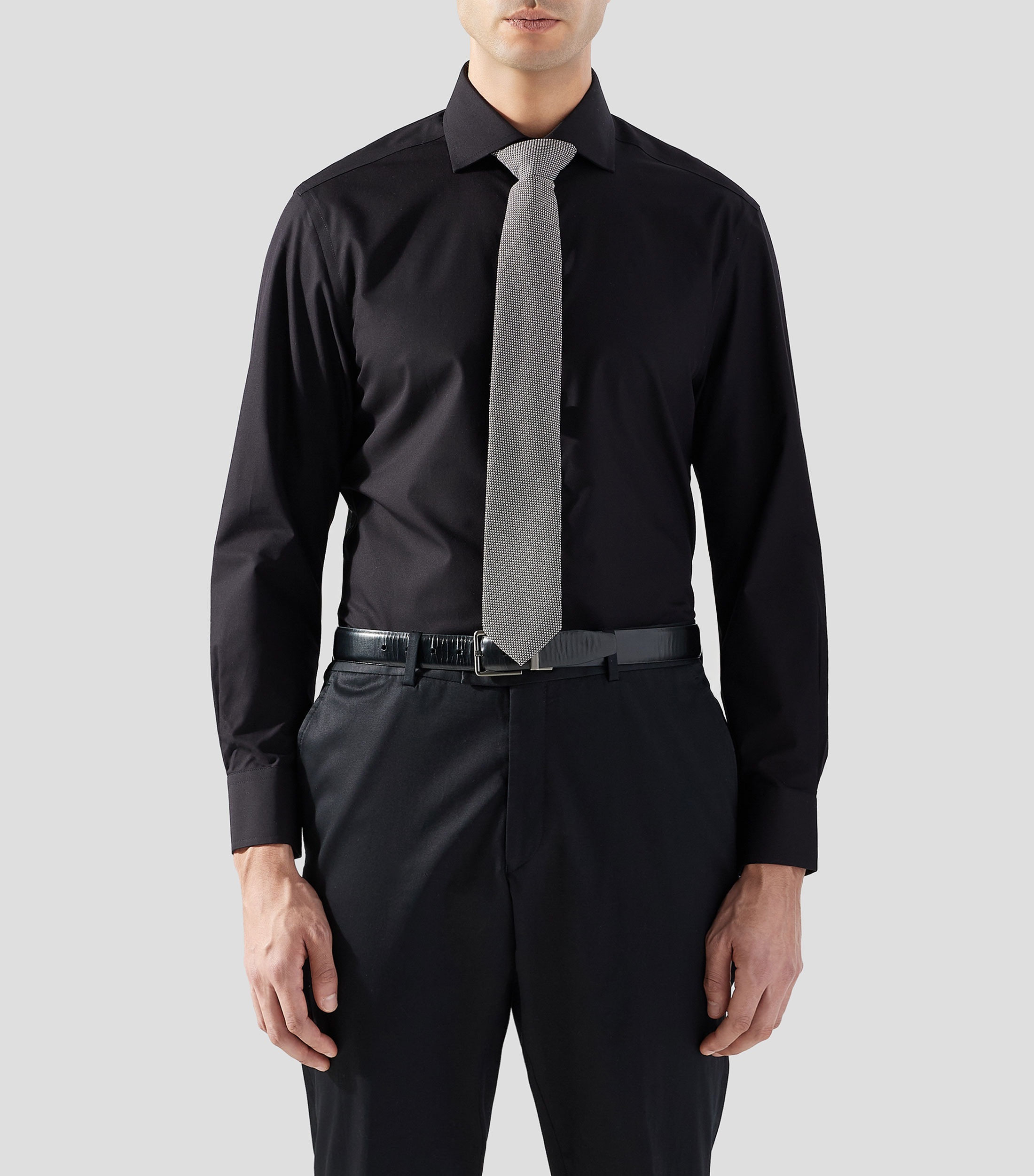Camisa de vestir lisa manga larga Hombre