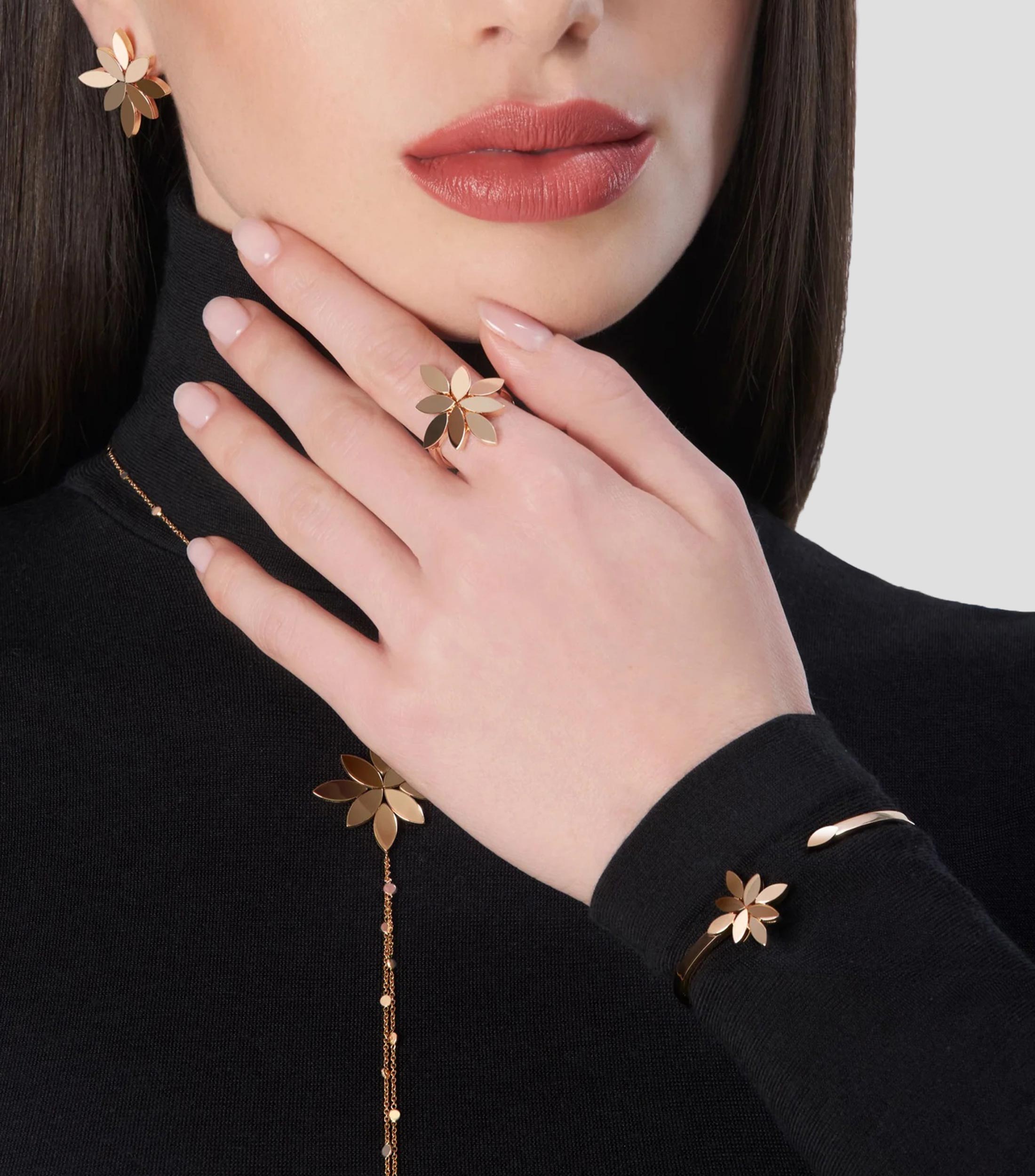 Anillo en Oro rosa de 18 Kilates Ghirlanda Loto Mujer