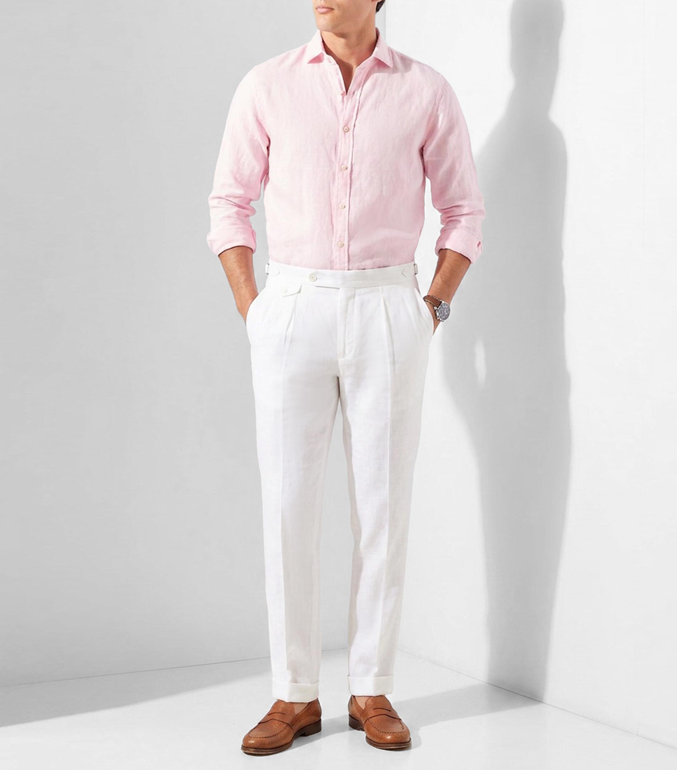Camisa lisa manga larga Hombre