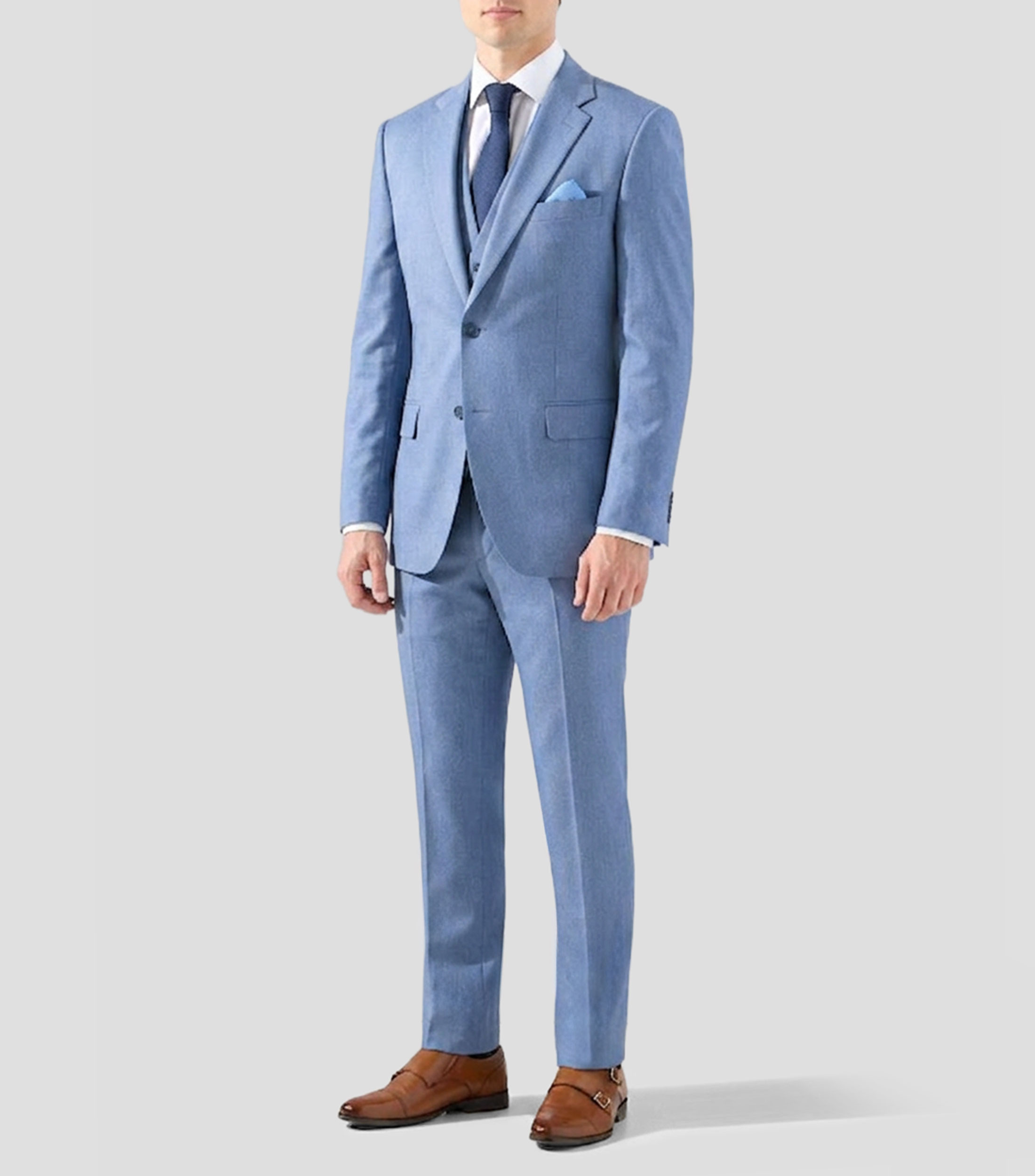Traje 3 Piezas de corte regular jaspeado Hombre