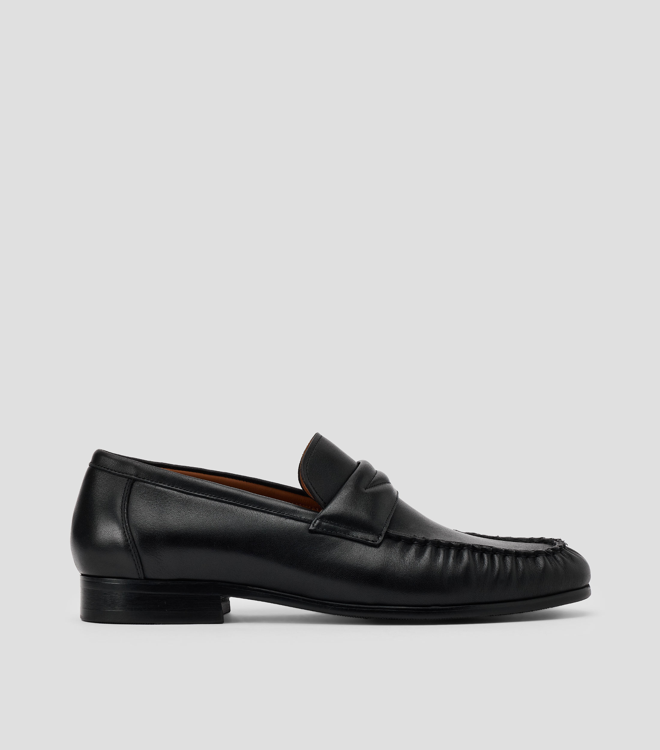 Mocasines en piel vacuna liso Hombre