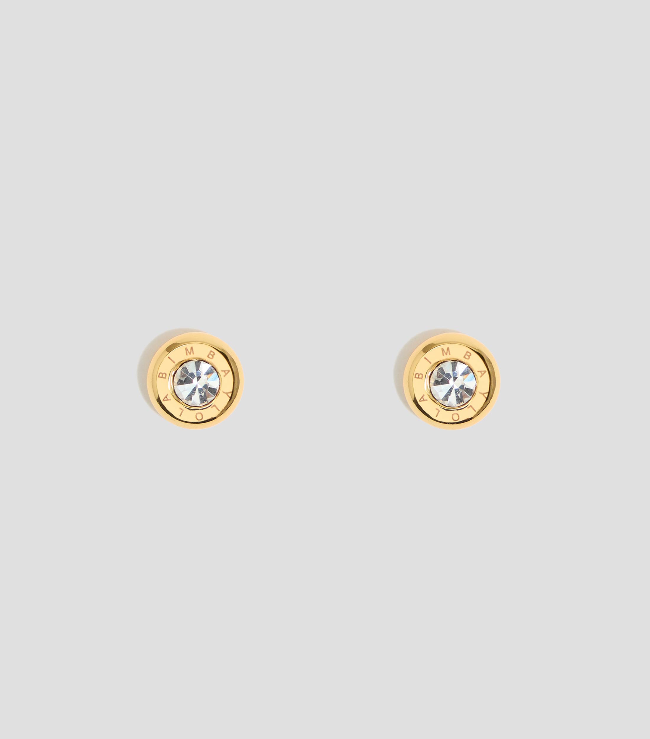 Pendientes logo y cristal dorados Mujer