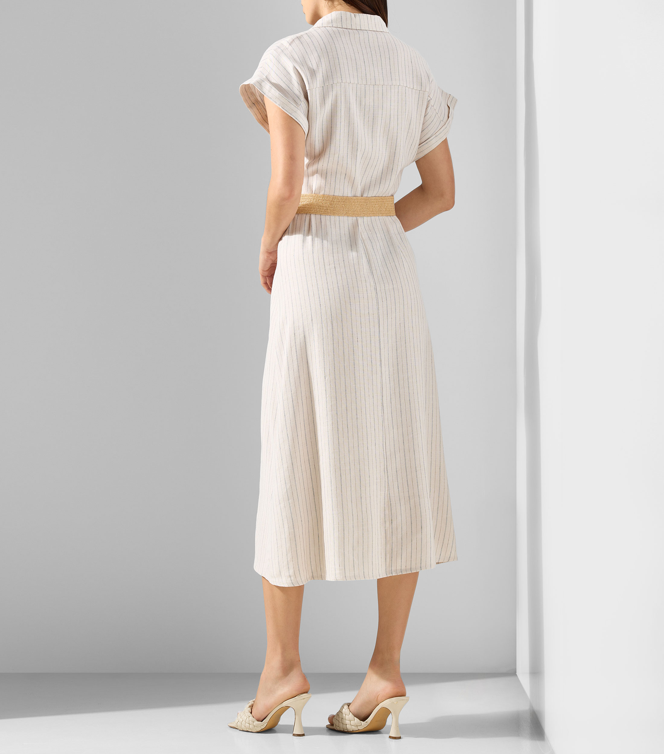Vestido largo con rayas Mujer