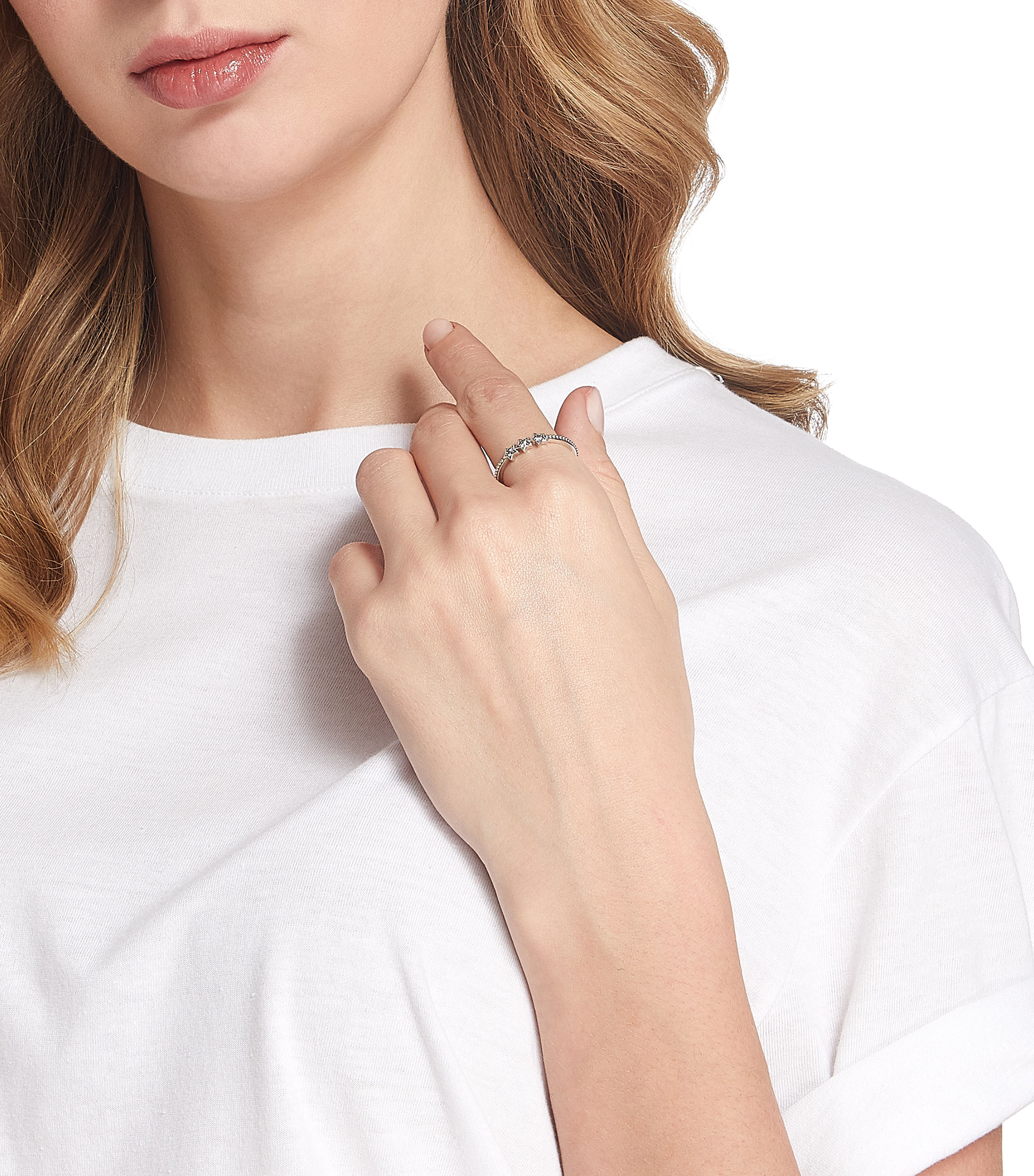 Anillo en Plata .925 Estrellas con Circonias Mujer Talla: 60