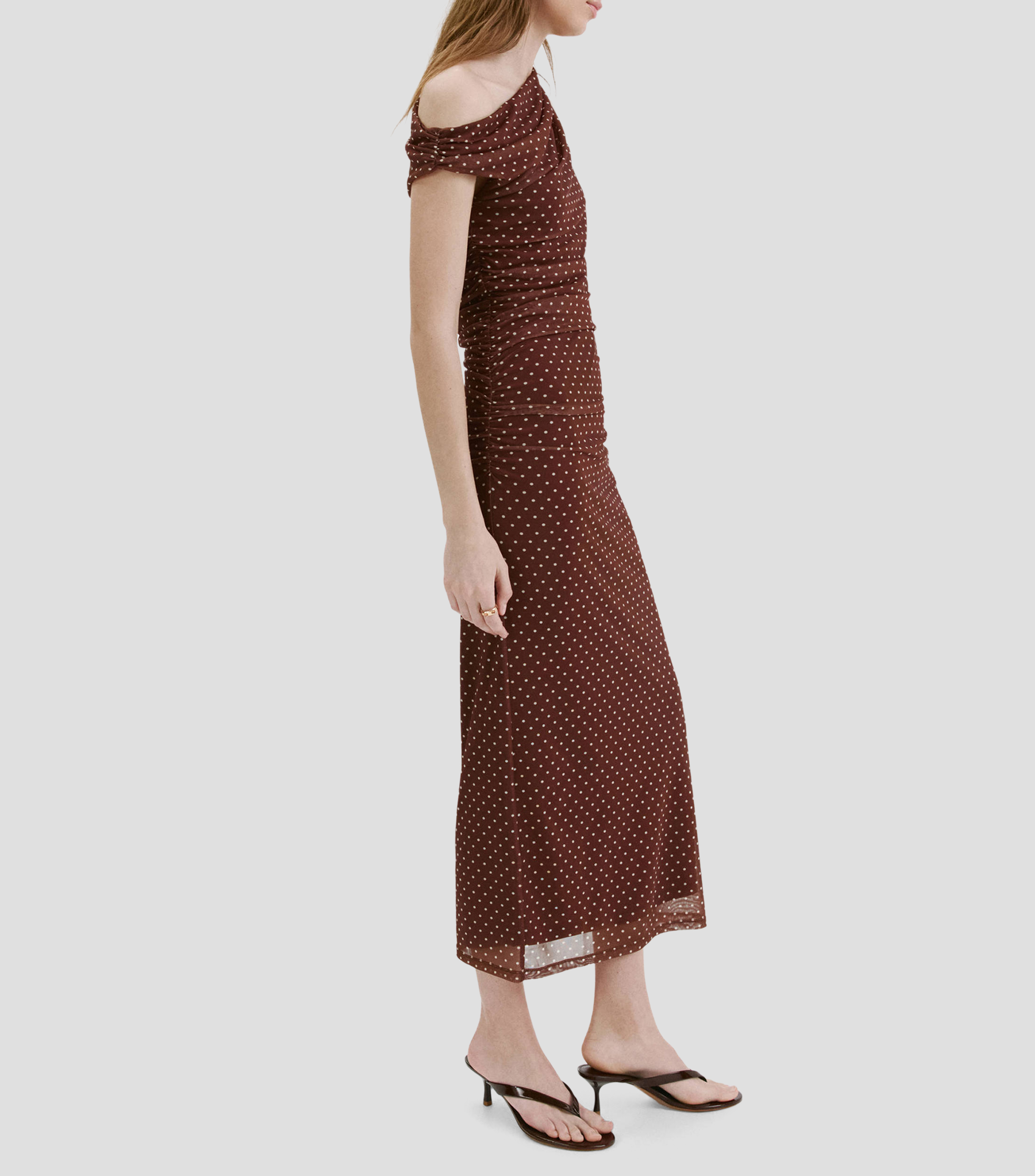 Vestido midi polkadots Mujer
