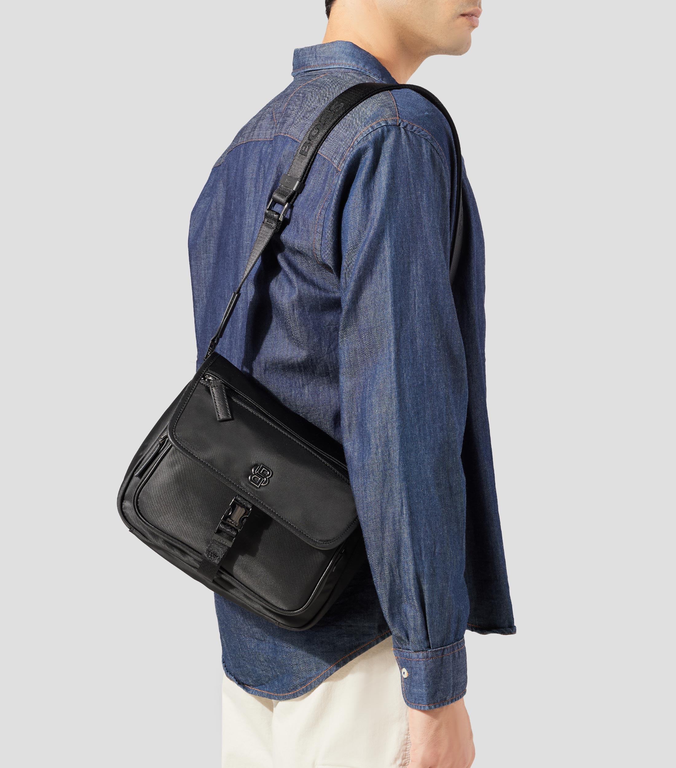 Bolso Messenger liso Hombre
