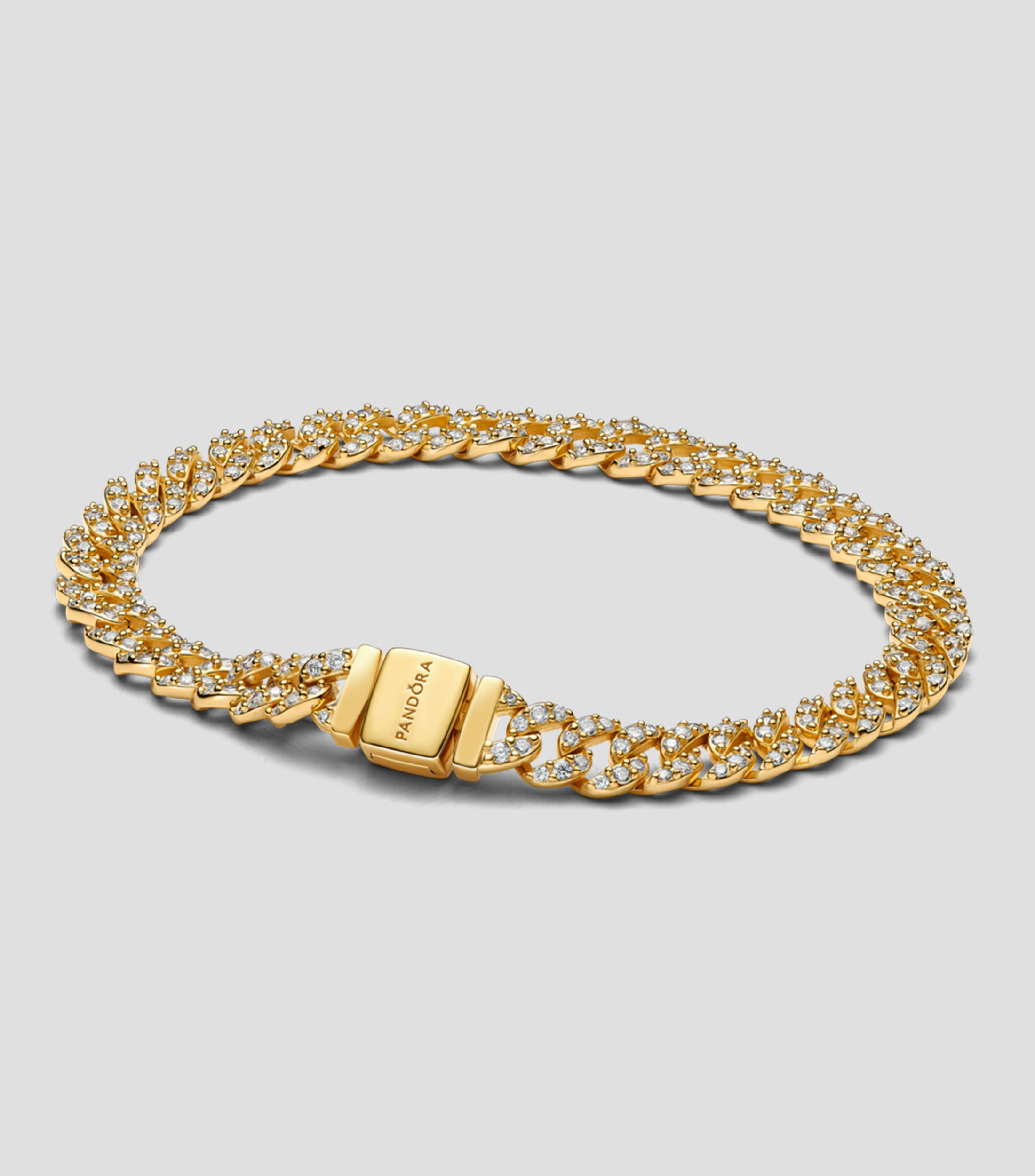 Brazalete en plata con zirconias Unisex