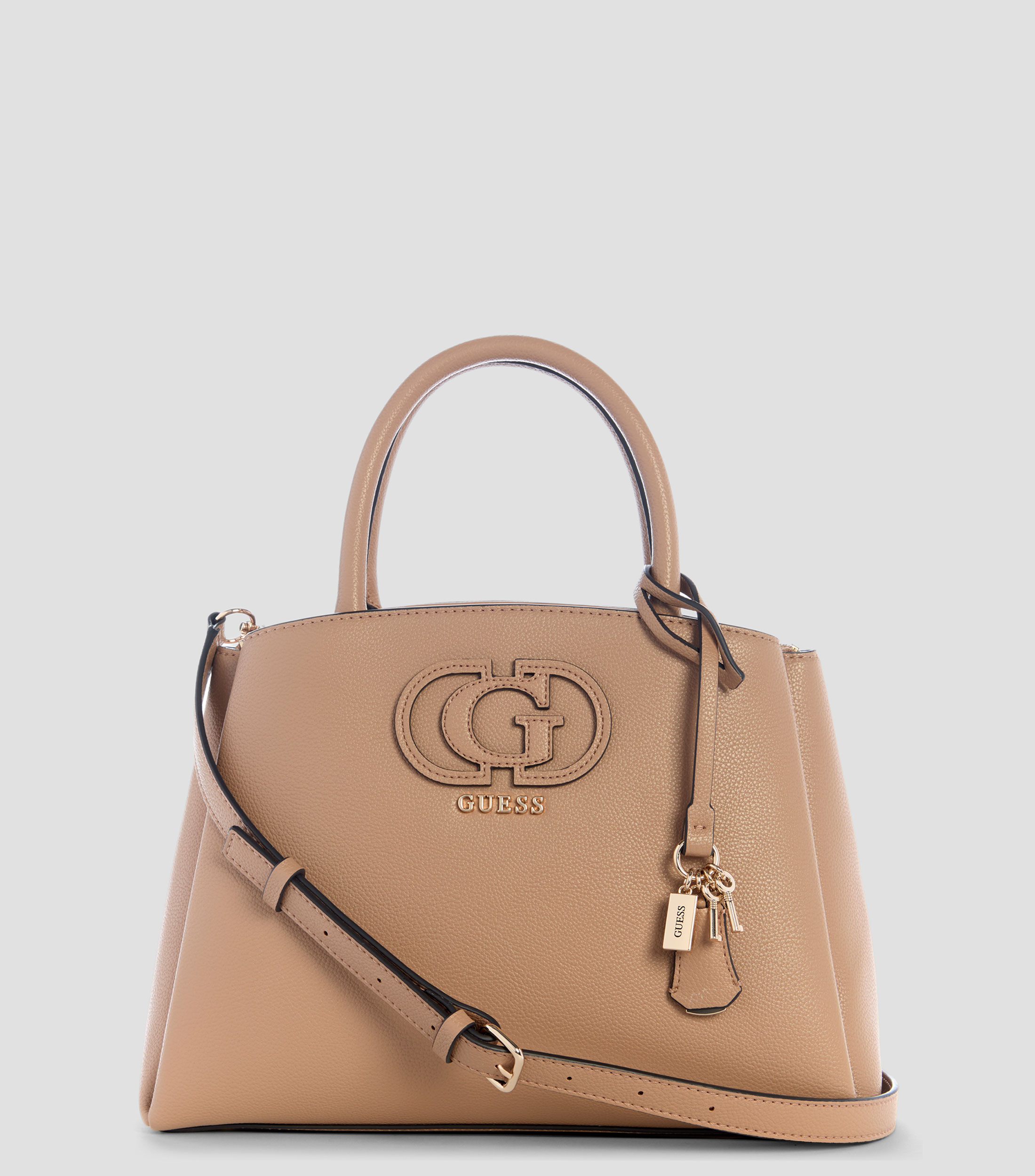 Bolsa satchel lisa con detalle texturizado Mujer