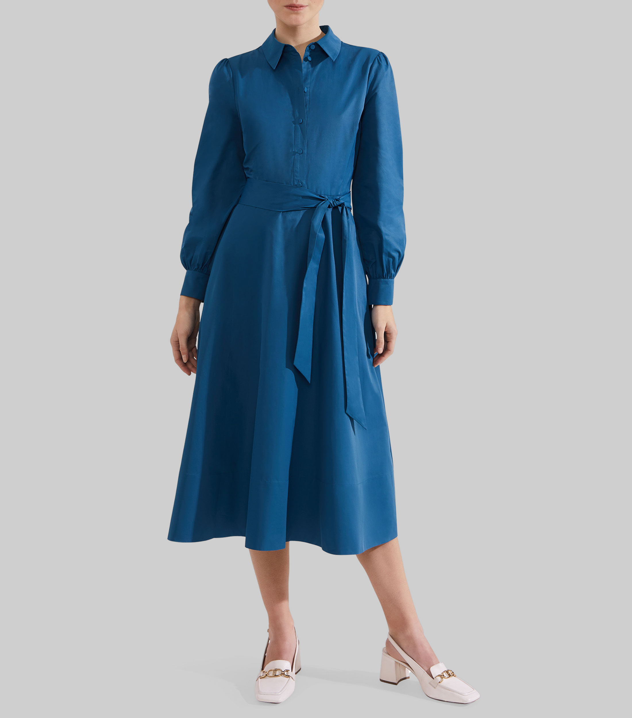 Vestido largo manga larga sólido Ivana Mujer