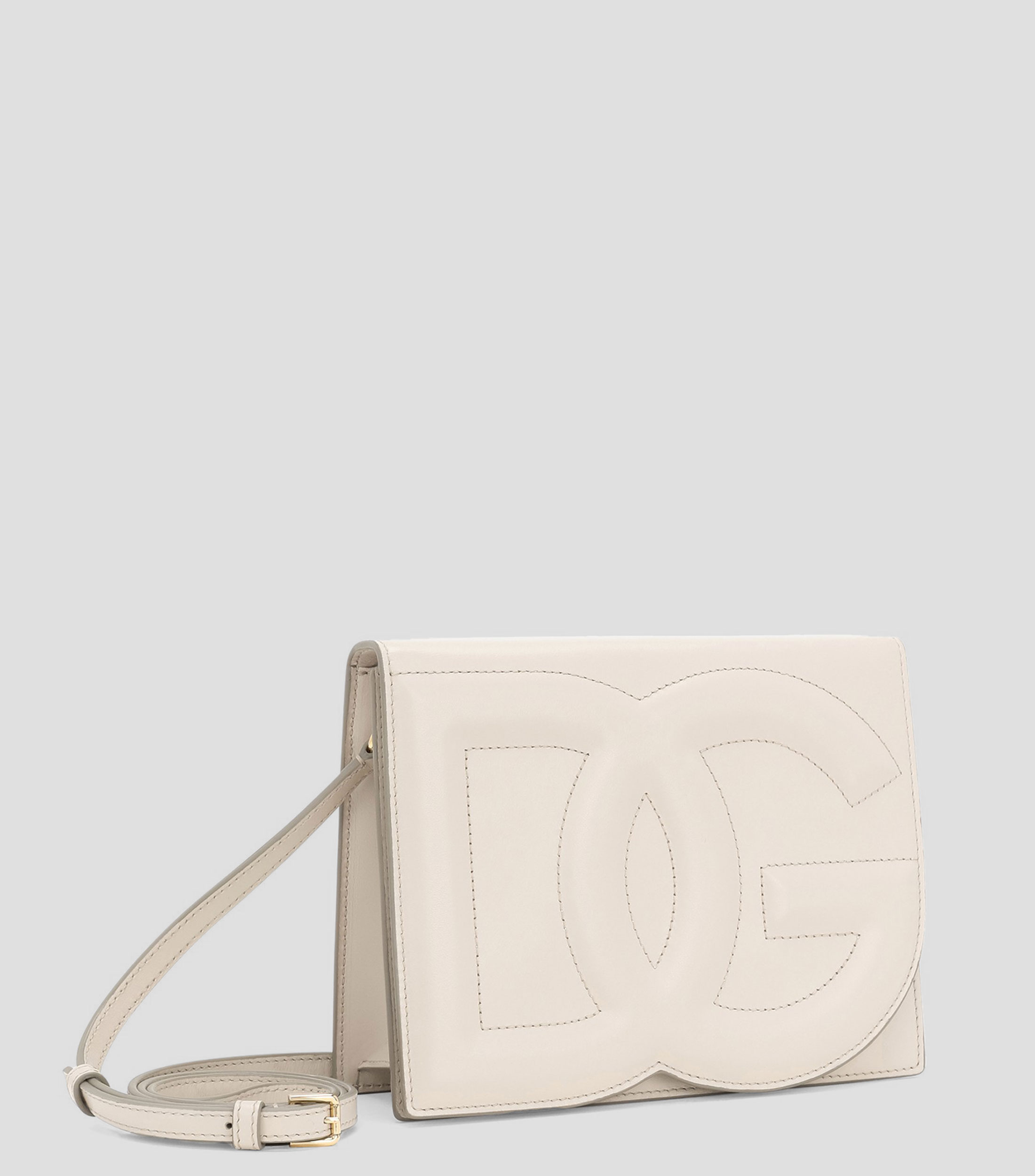 Bolsa Crossbody DG marfil en piel Mujer