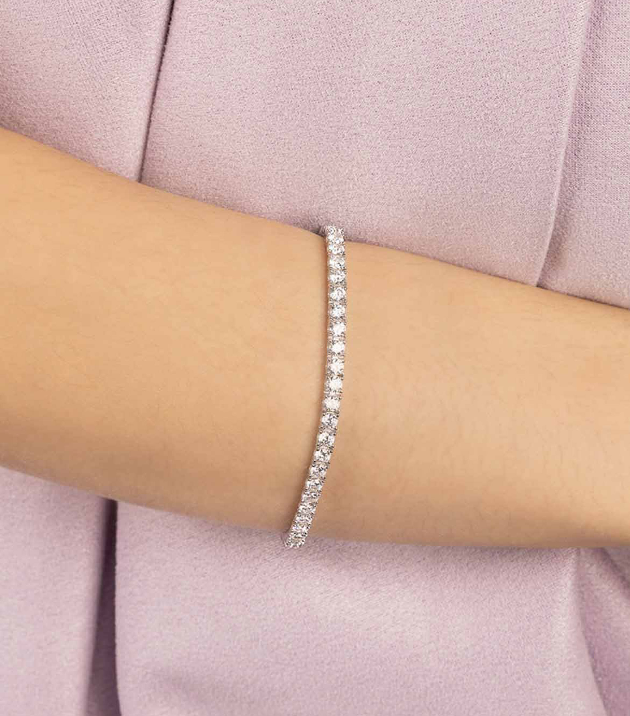Brazalete en plata de ley con circonita Festival Mujer