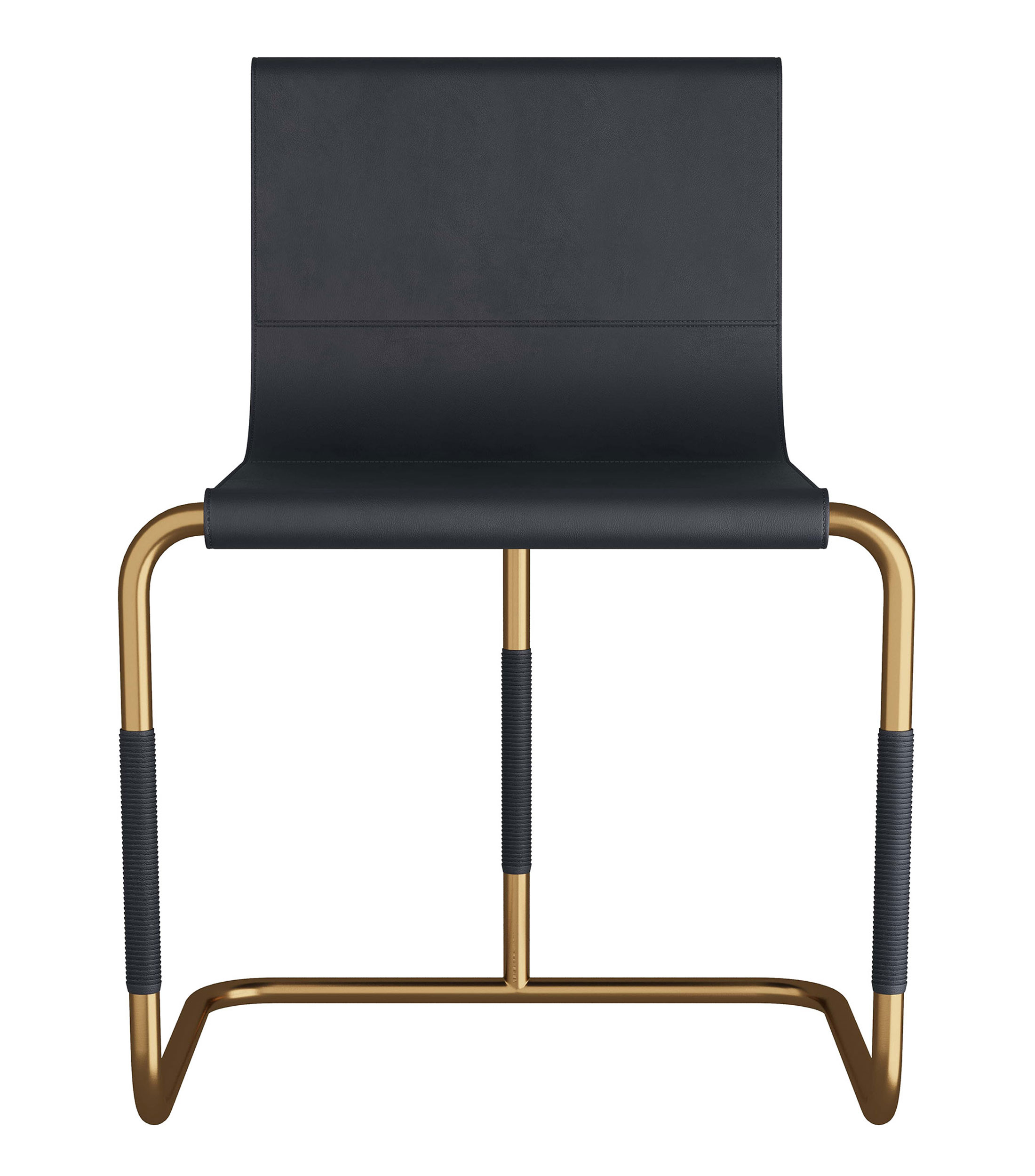 Silla Vermillian en piel y laton