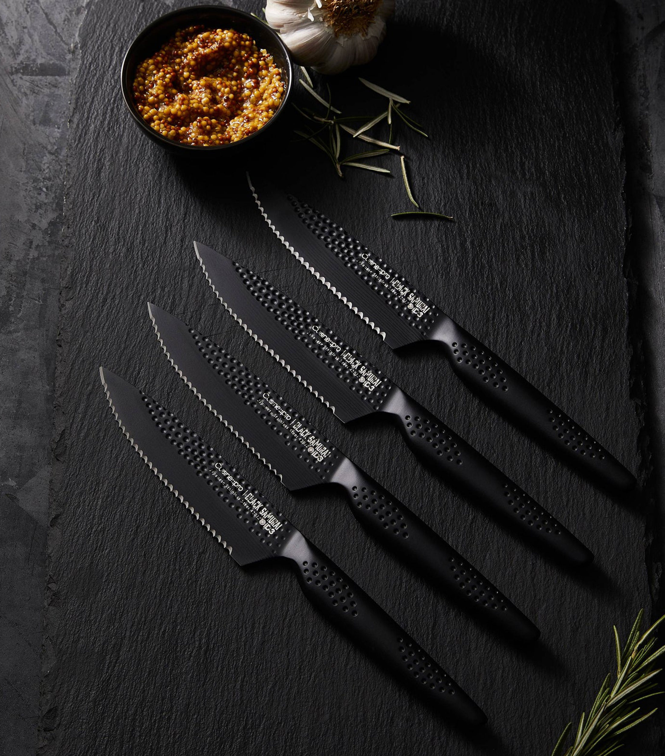 Set de cuchillos 4 piezas para carne ID3 en acero inoxidable