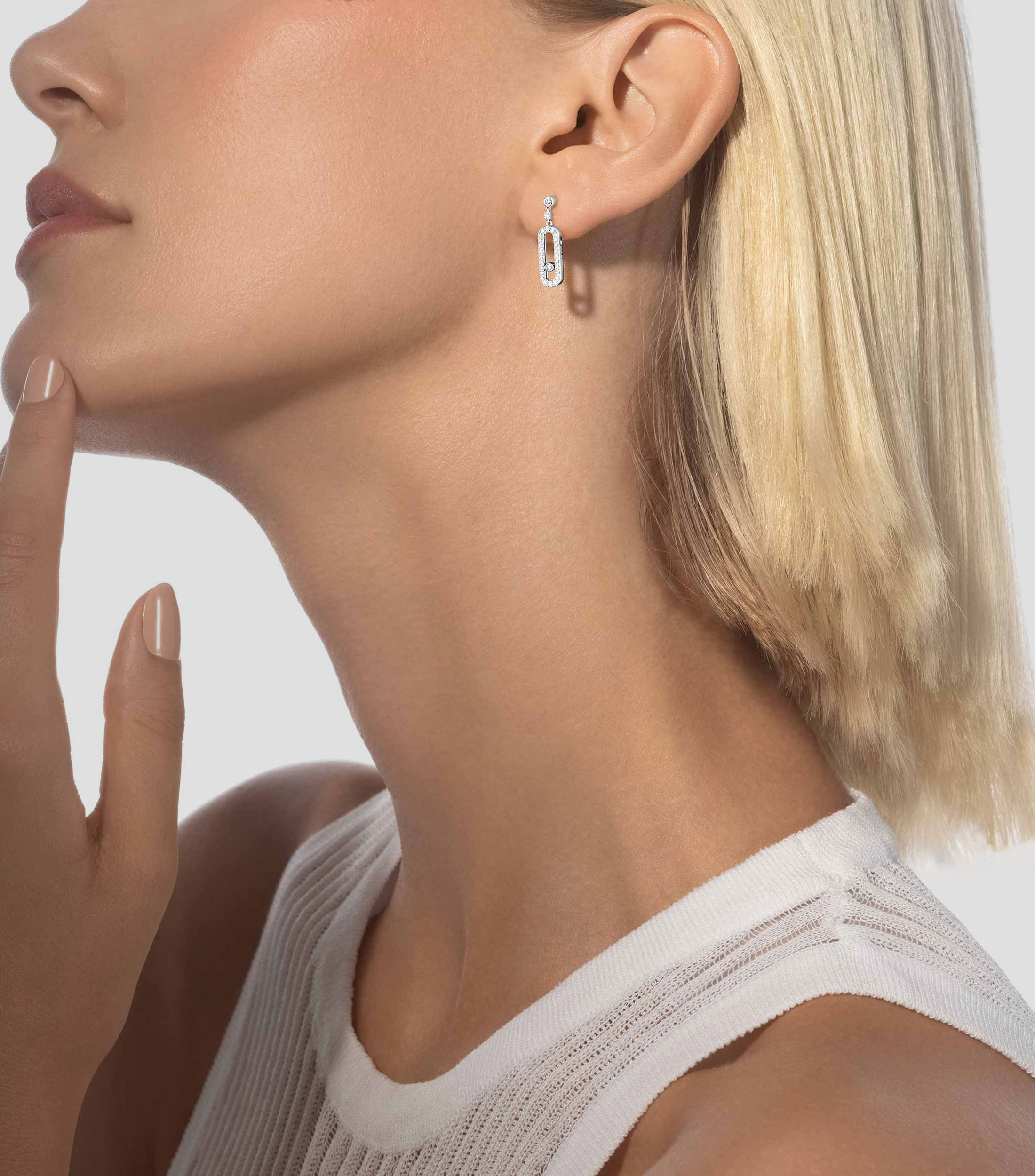Pendientes en oro blanco 18 Kts Mujer