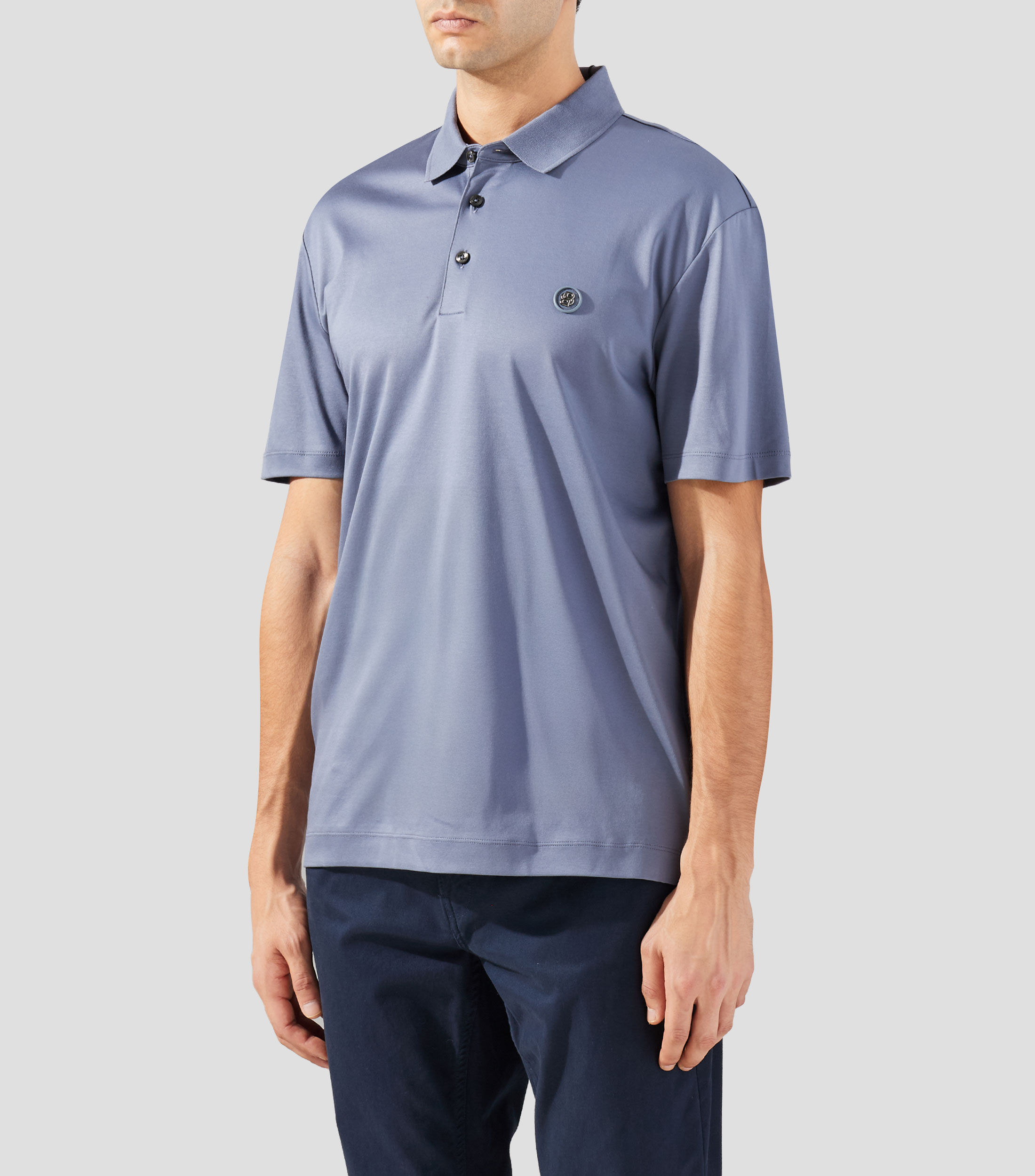 Playera tipo polo manga corta lisa Hombre