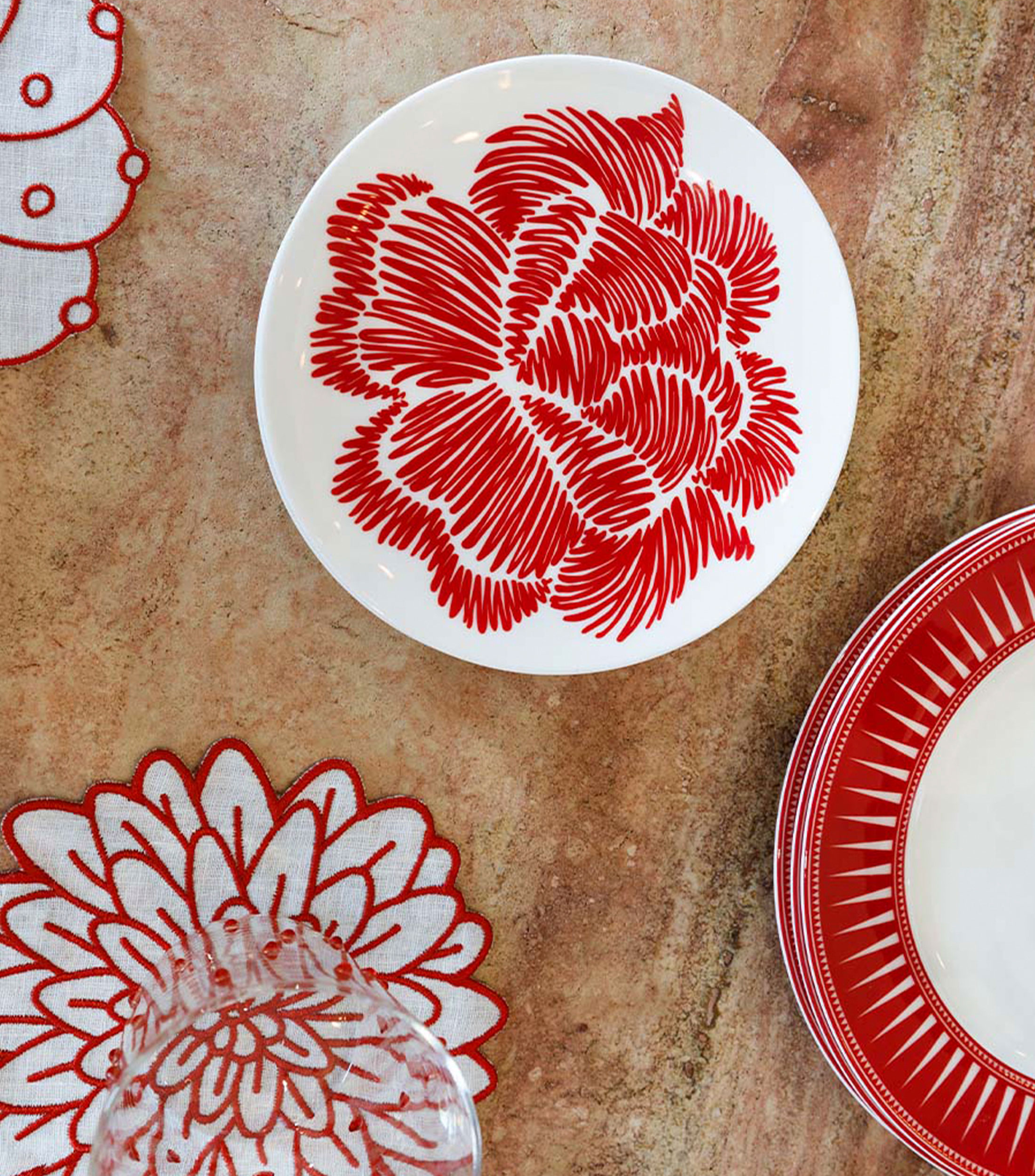 Set 4 Platos para pan Identidad Rojo