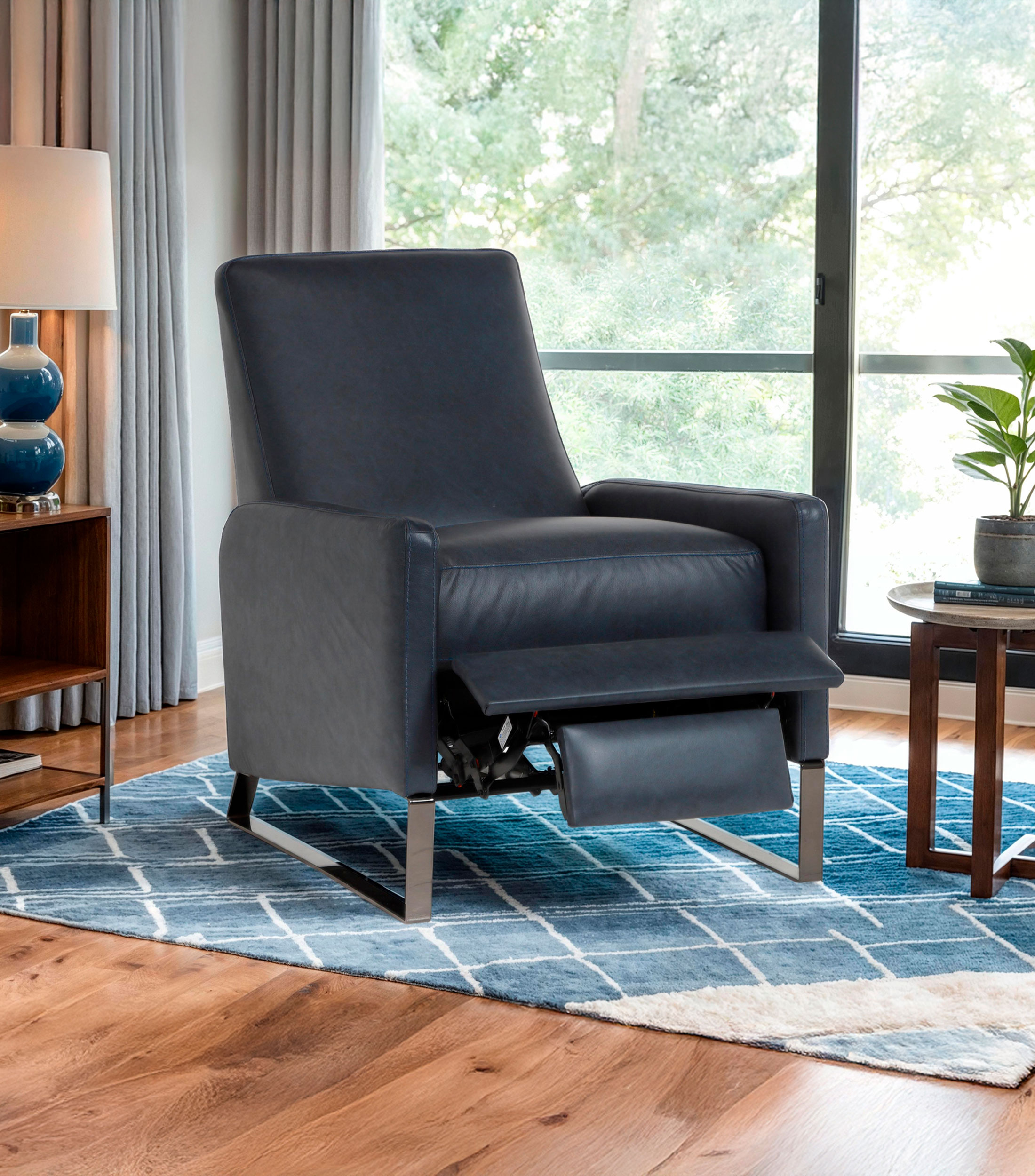 Sillón reclinable eléctrico Barri en piel