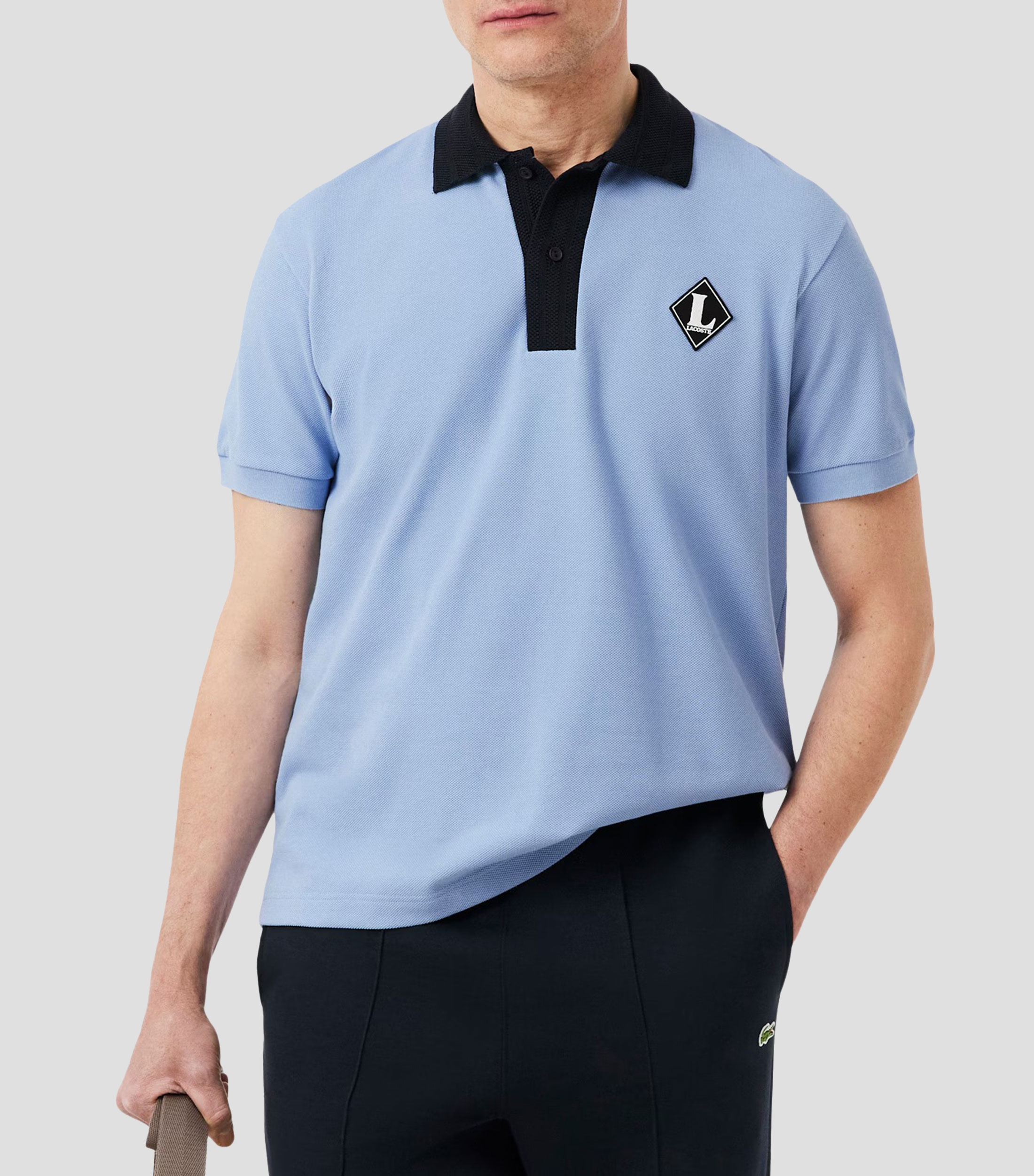 Playera tipo polo manga corta sólida Hombre