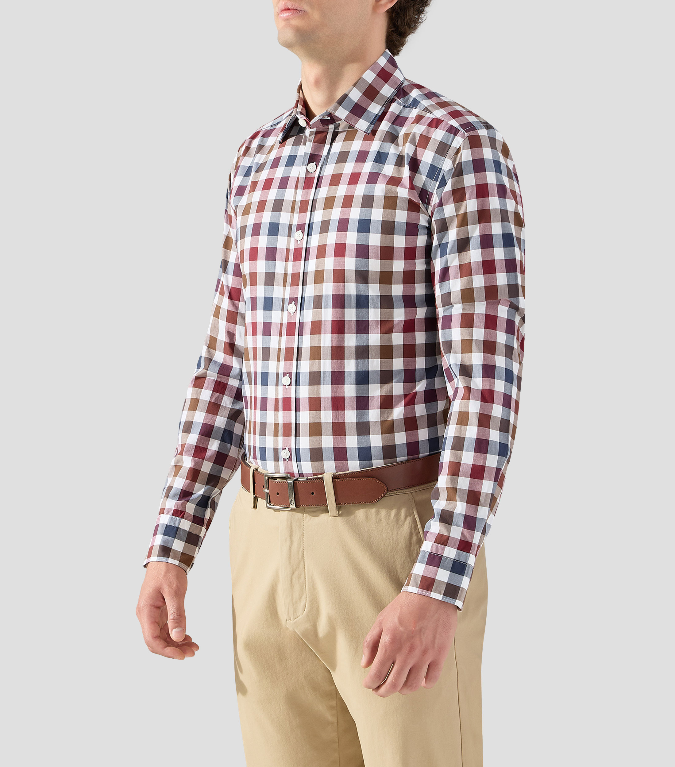 Camisa a cuadros manga larga Hombre