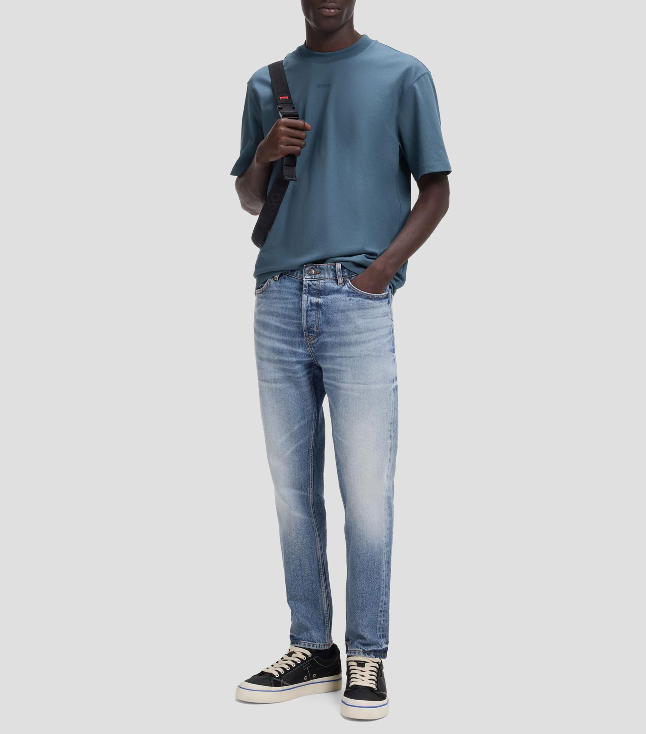 Playera relaxed en algodón con logo estampado Hombre