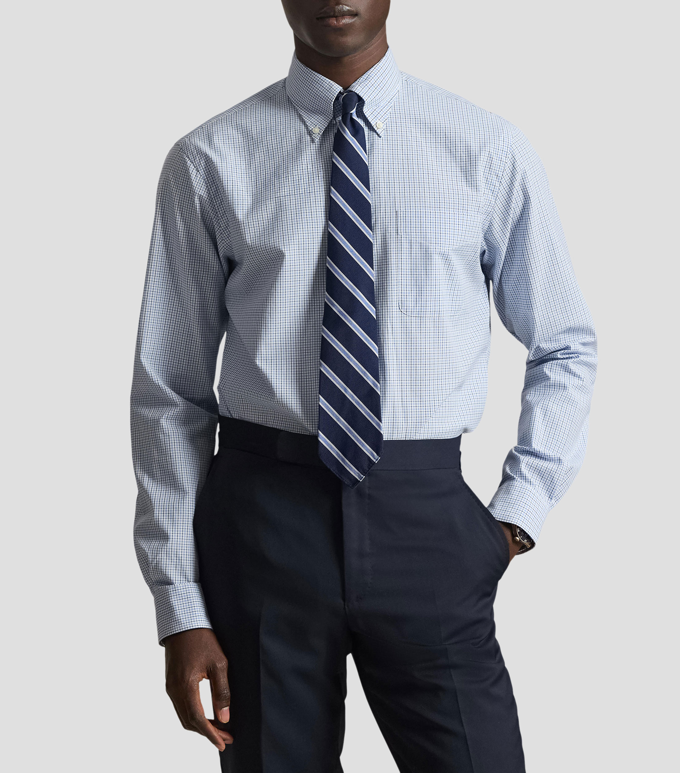 Camisa a cuadros manga larga Hombre