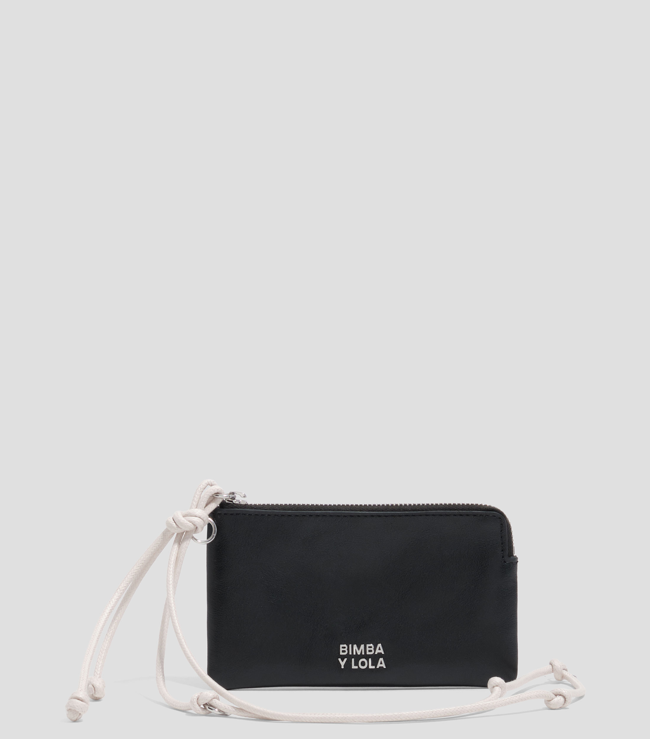 Monedero pequeño piel negro Mujer
